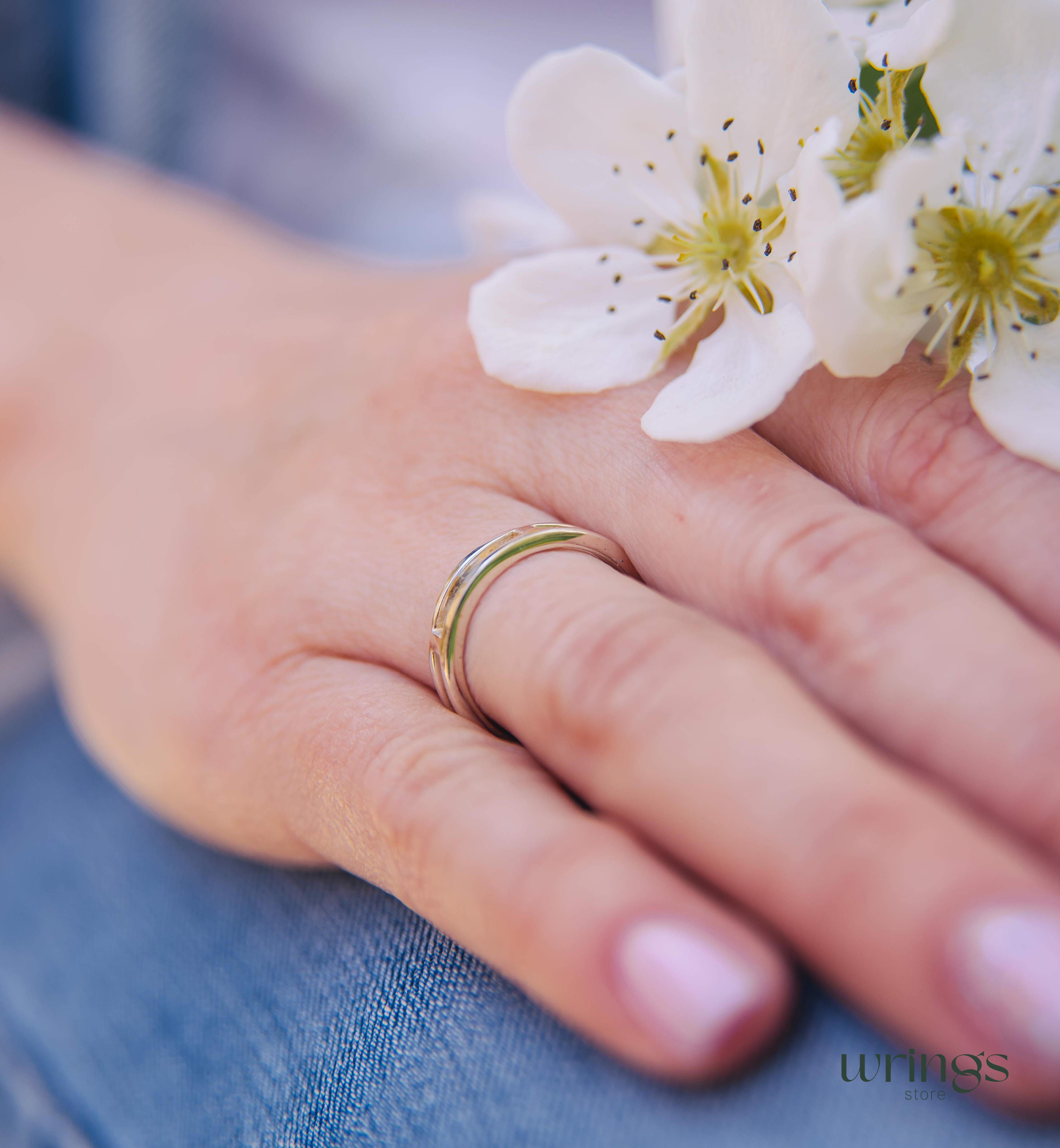 Minimalist Plain Double Band Ring Sterling Silver