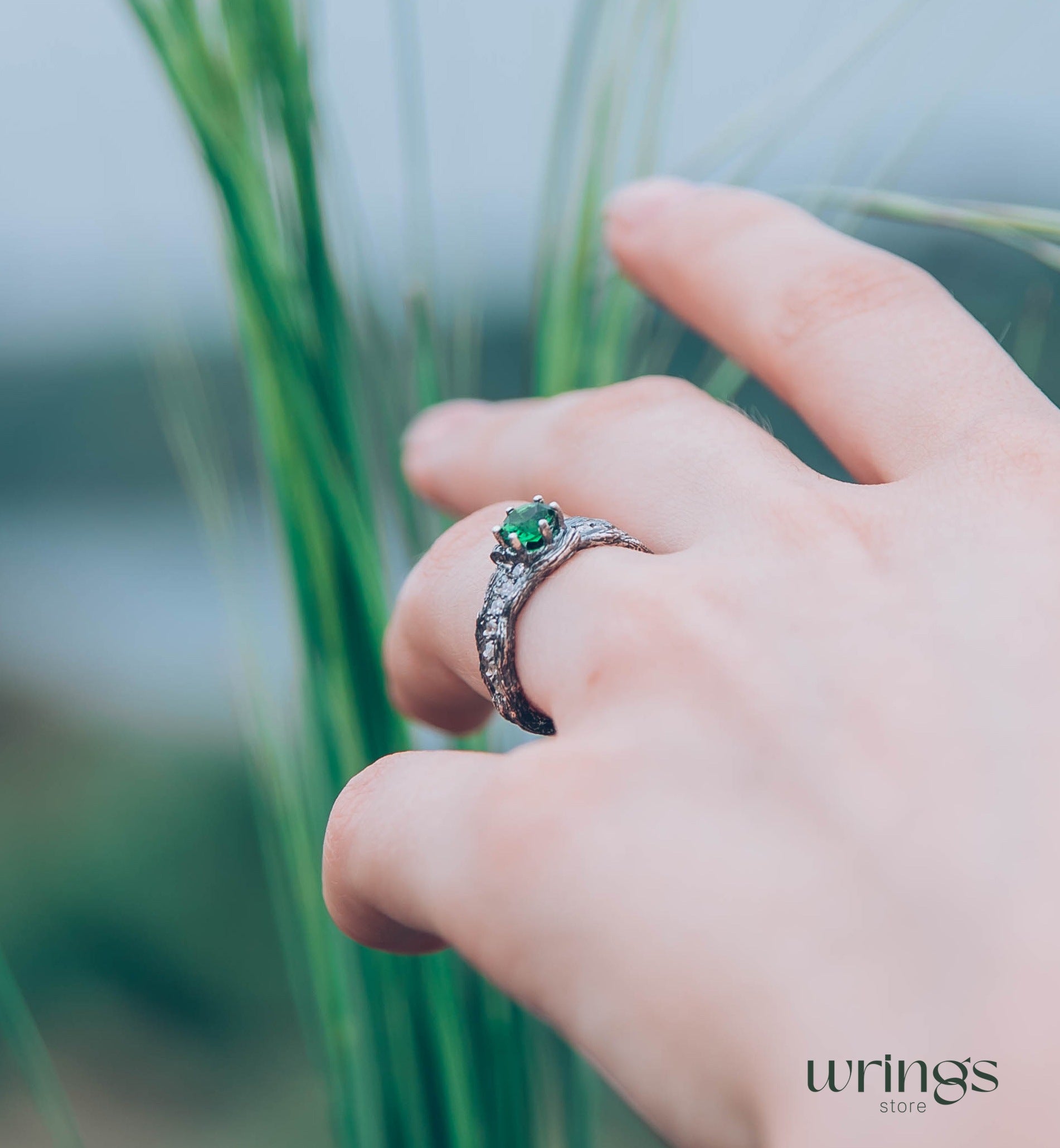 Gorgeous Emerald Ring with multiple Accent Stones