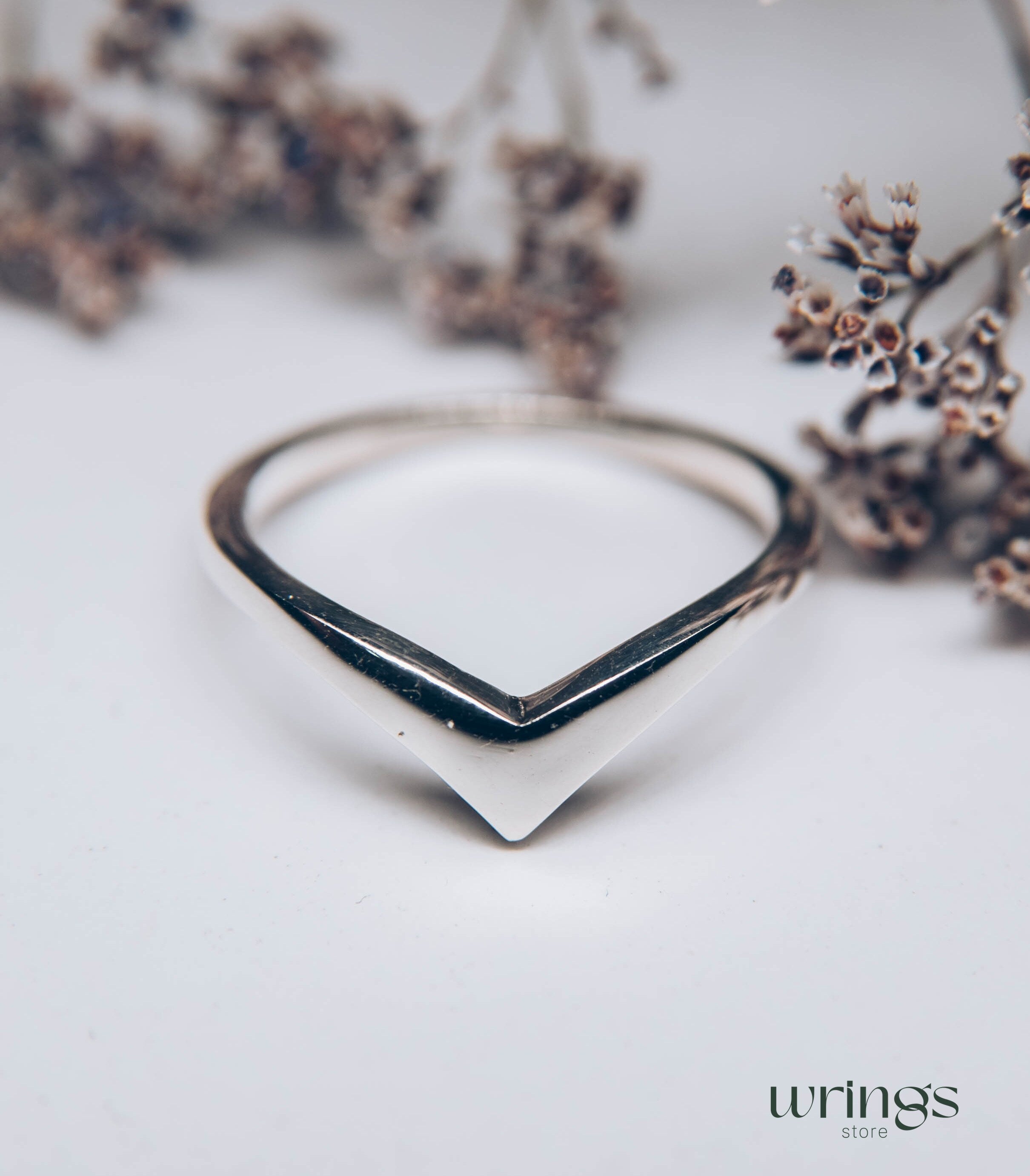 Trendy Chevron Everyday Silver Ring for Women