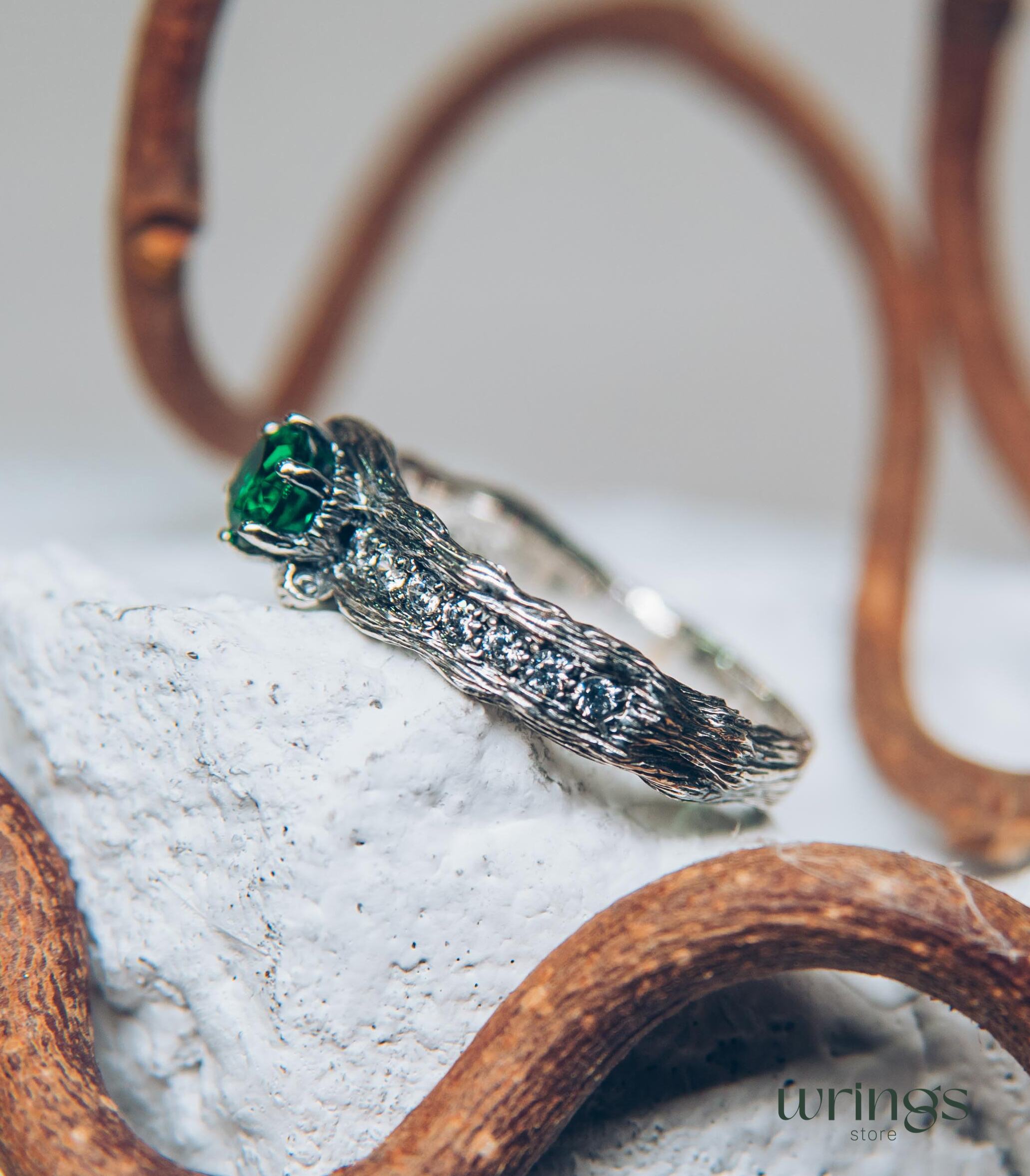 Gorgeous Emerald Ring with multiple Accent Stones