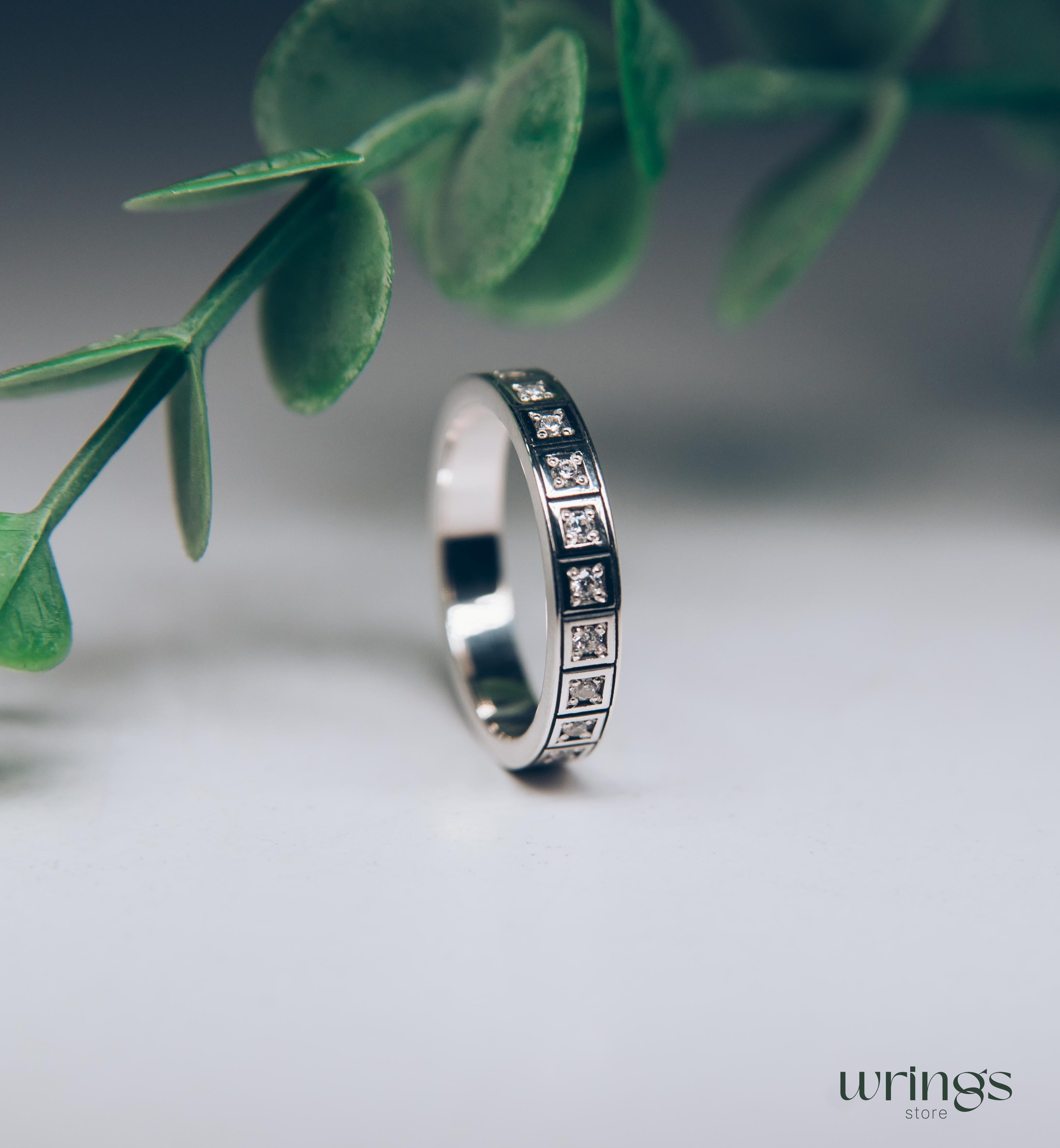 Classic Style Eternity Band Diamonds CZ Multi Stone Ring