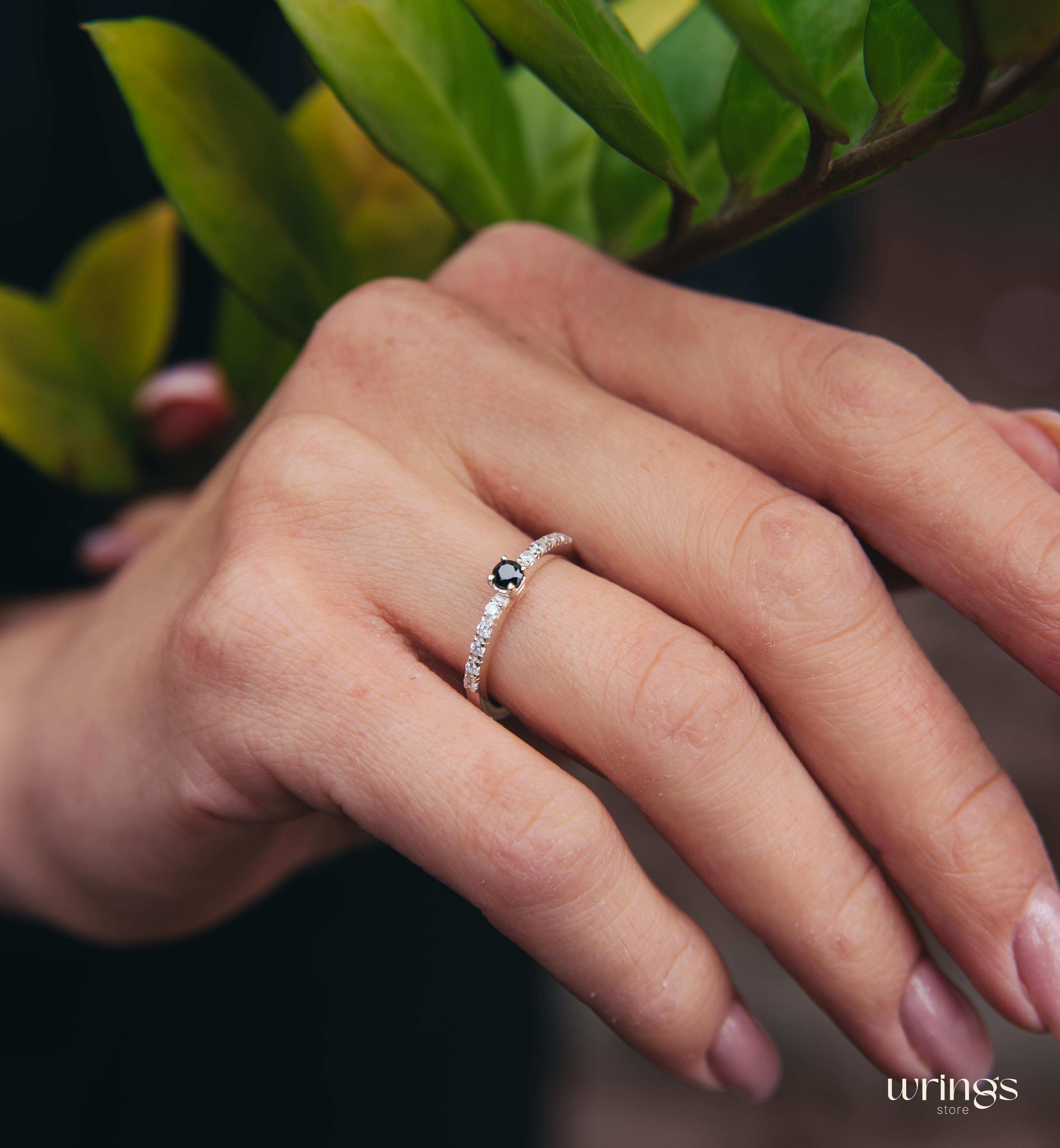 Sapphire September Birthstone Engagement Ring & Accents