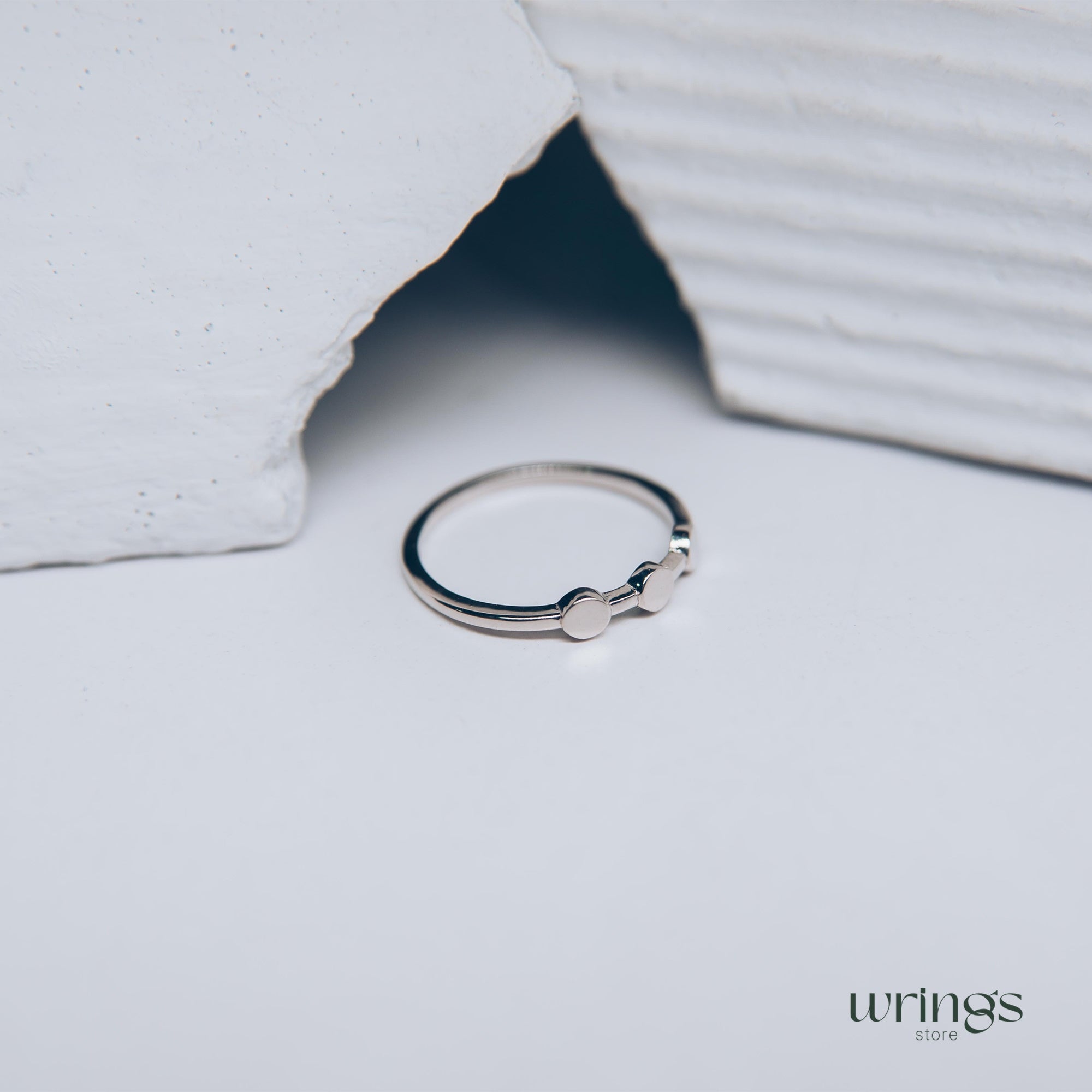 Minimalist Silver Dots Promise Ring for Her