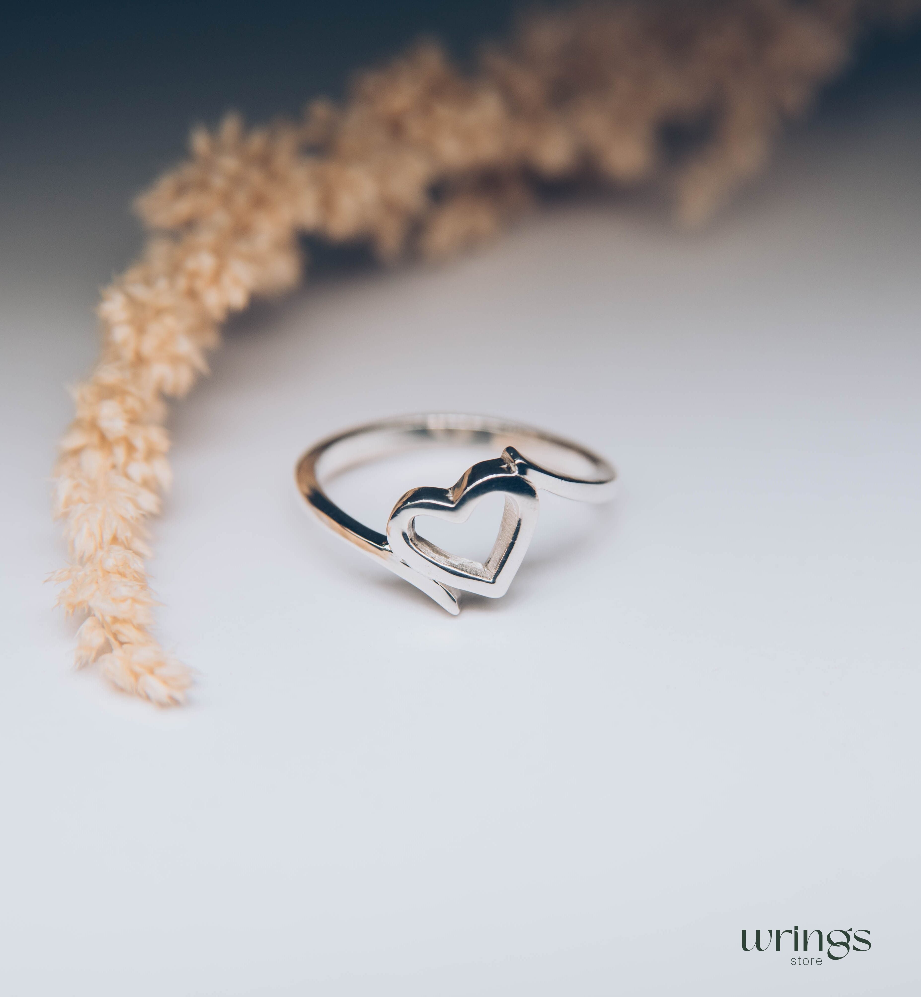 Sterling Silver Open Heart Ring Love Band