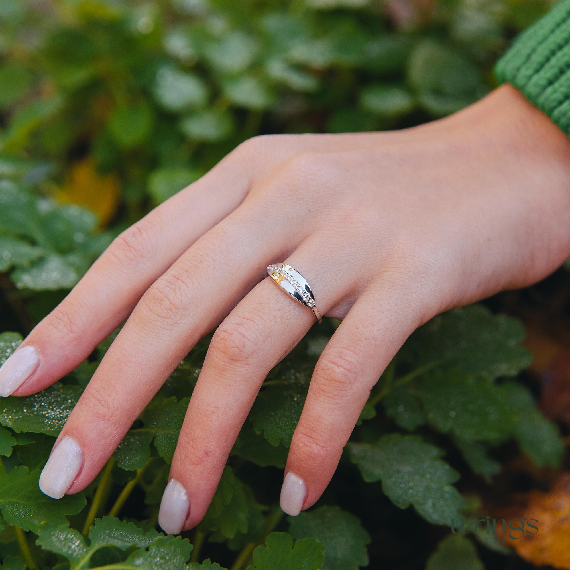 Silver Oval Engagement Ring Silver with Cubic Zirconia