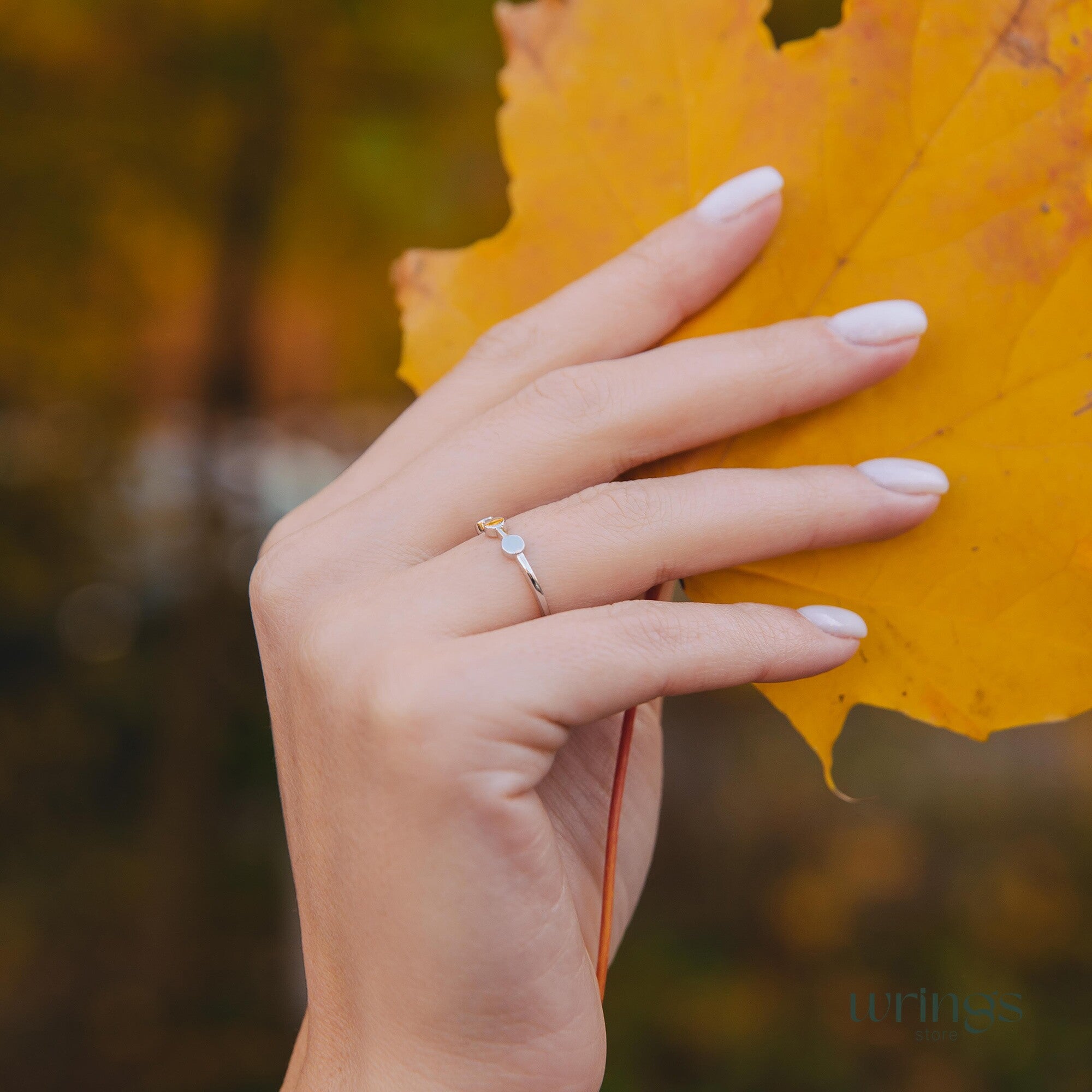 Minimalist Silver Dots Promise Ring for Her