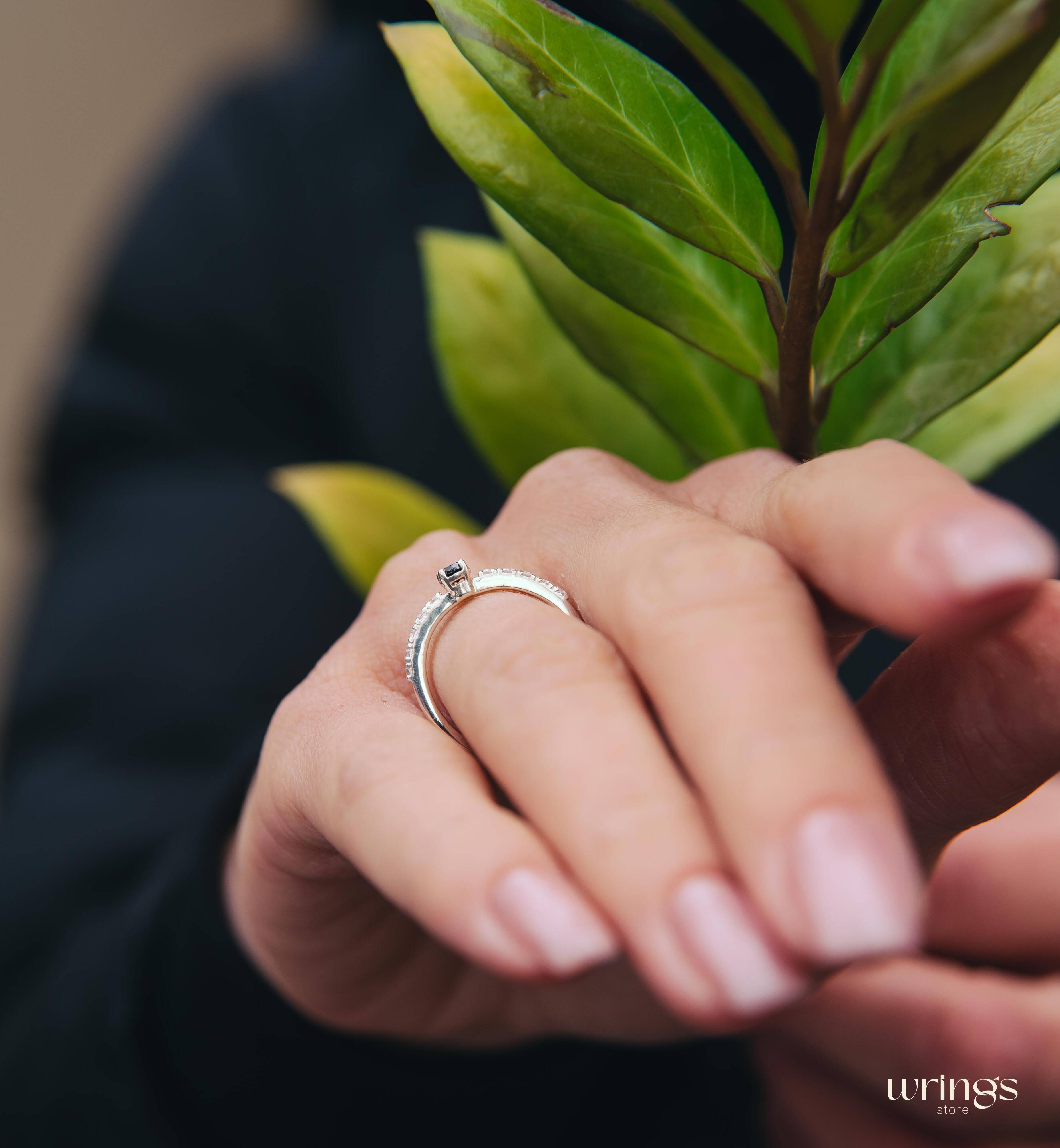 Sapphire September Birthstone Engagement Ring & Accents