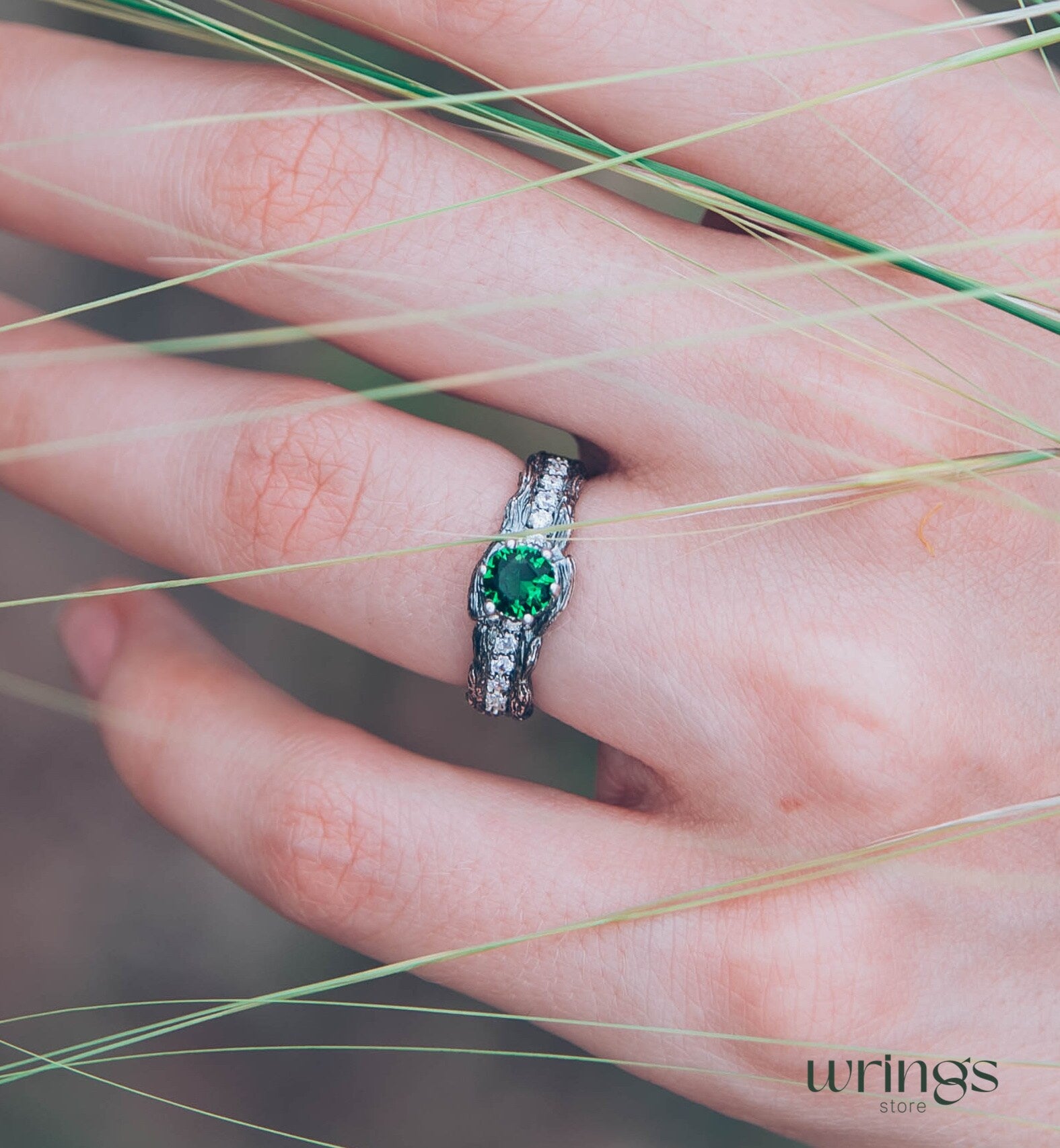 Gorgeous Emerald Ring with multiple Accent Stones