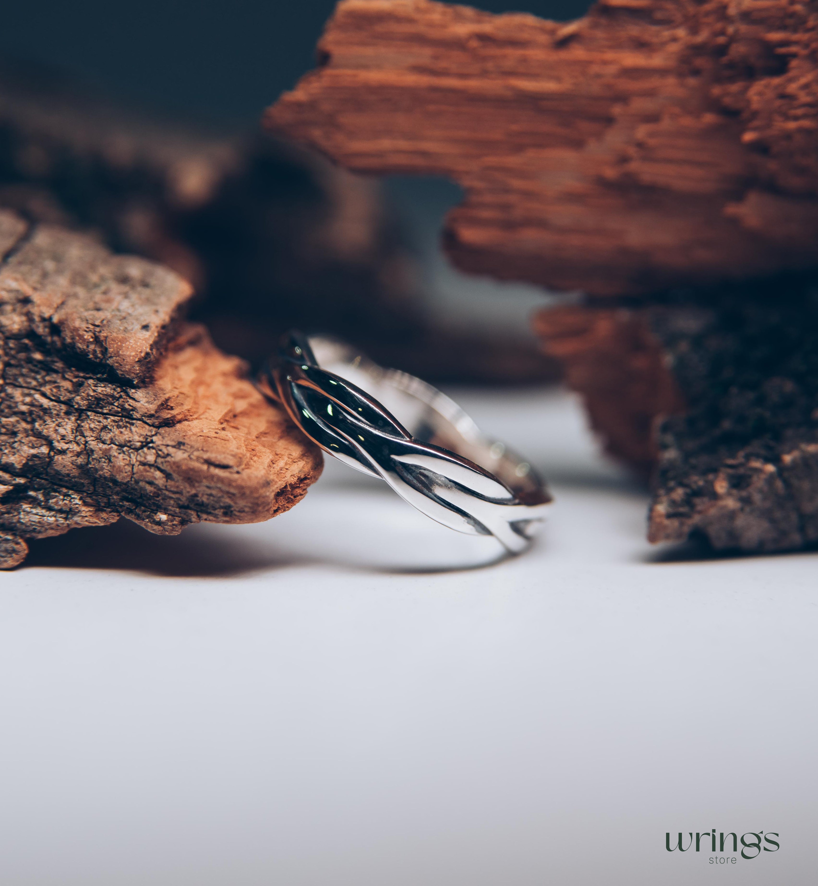 Fine Silver Wicker Wedding Band Unisex