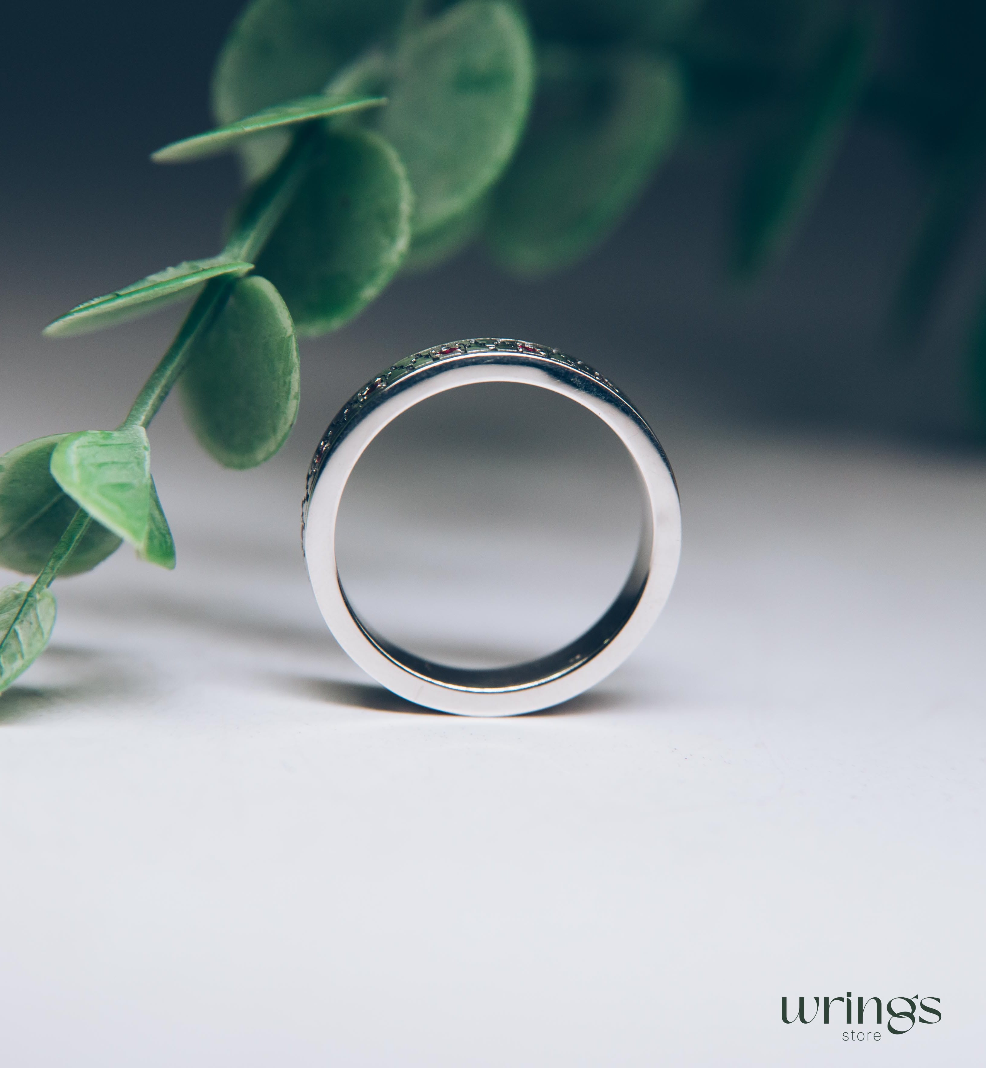 Multi Stone Silver Ring for Women Zipper Design Y2K