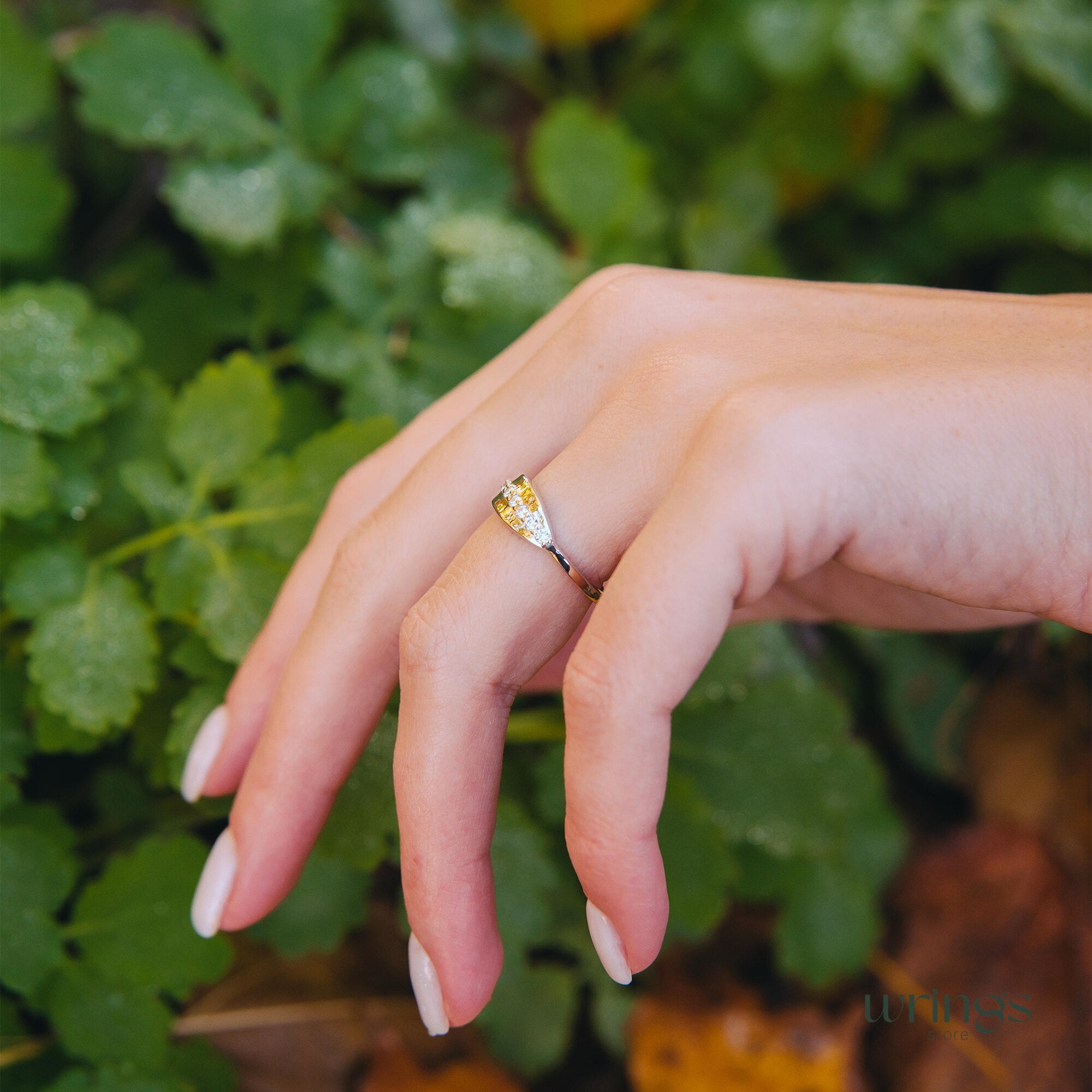 Silver Oval Engagement Ring Silver with Cubic Zirconia