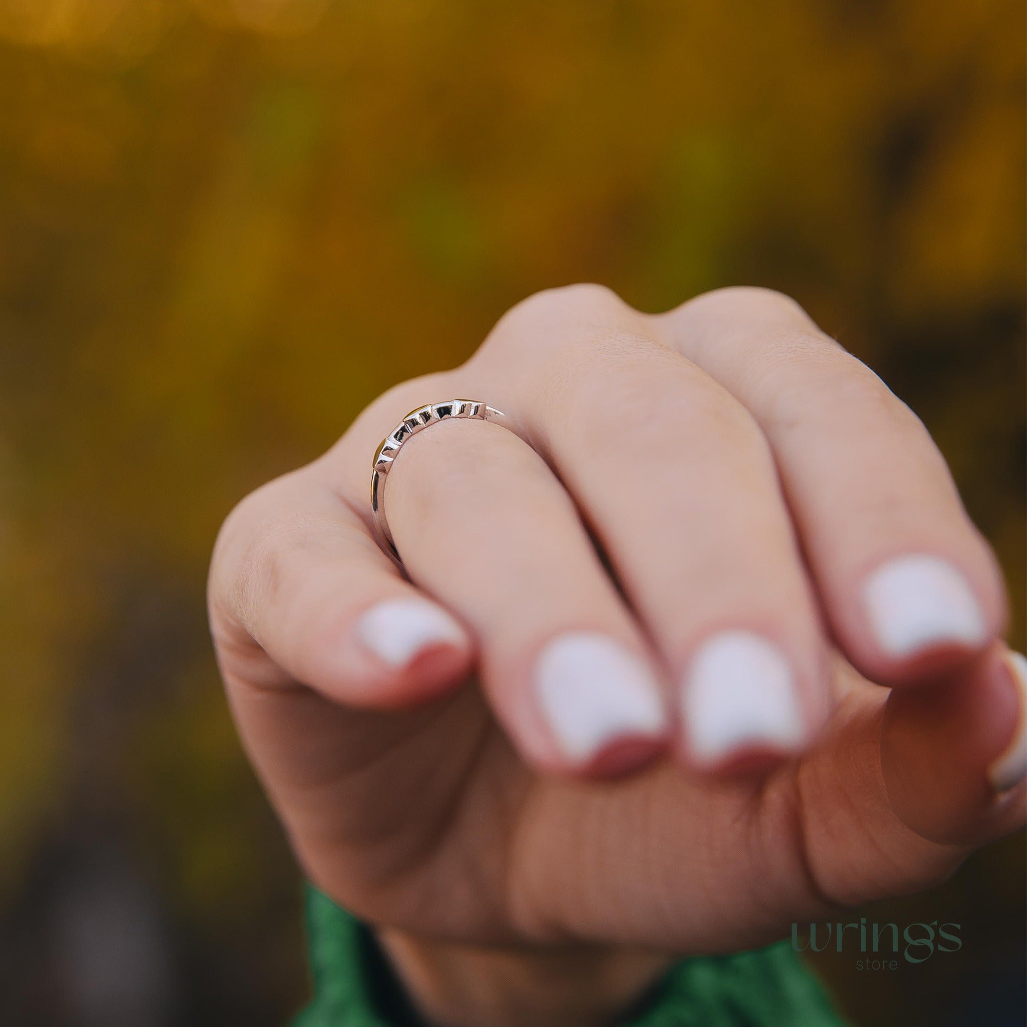 Three Hearts Silver Minimalist Promise Ring for Her