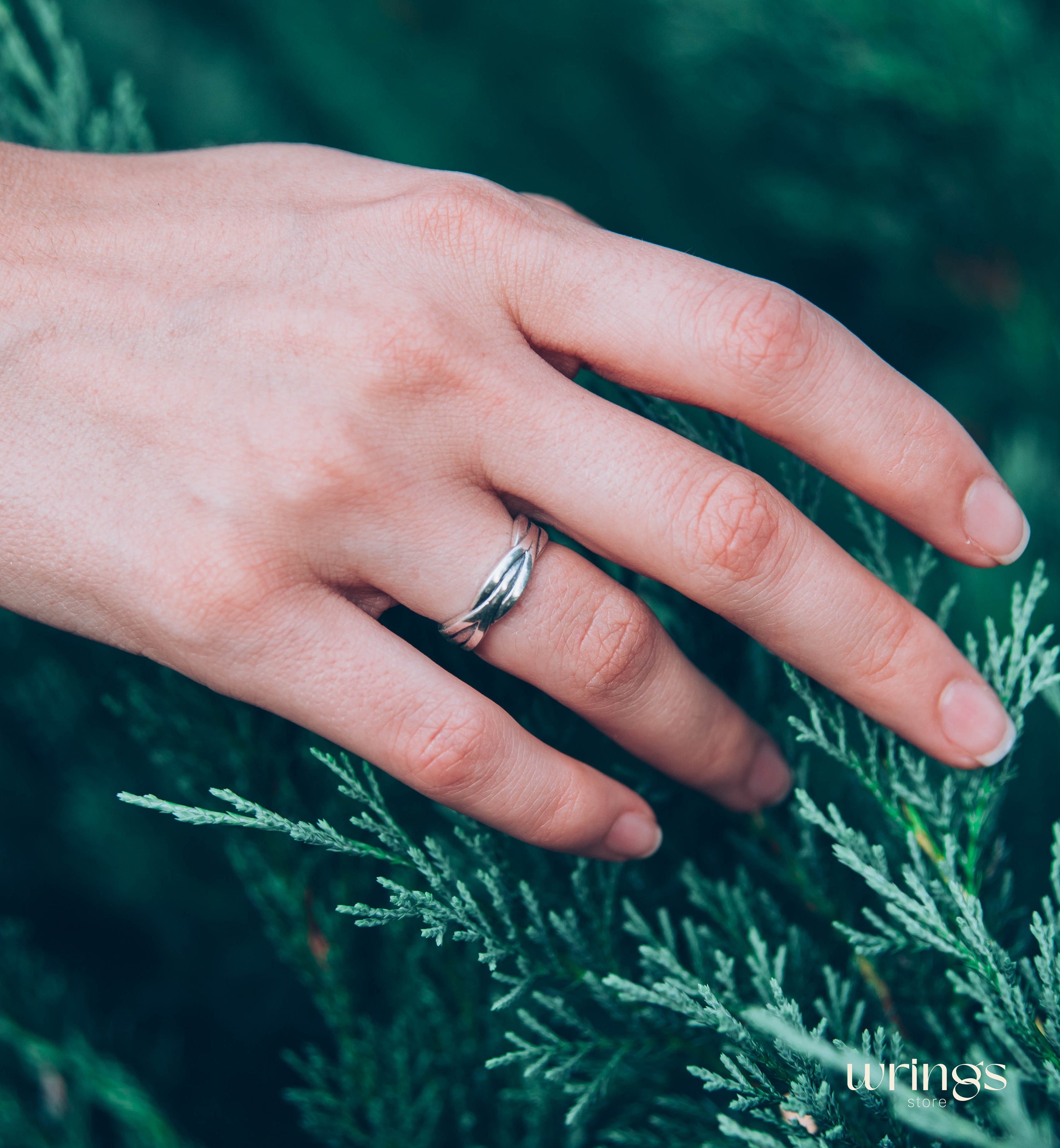 Fine Silver Wicker Wedding Band Unisex