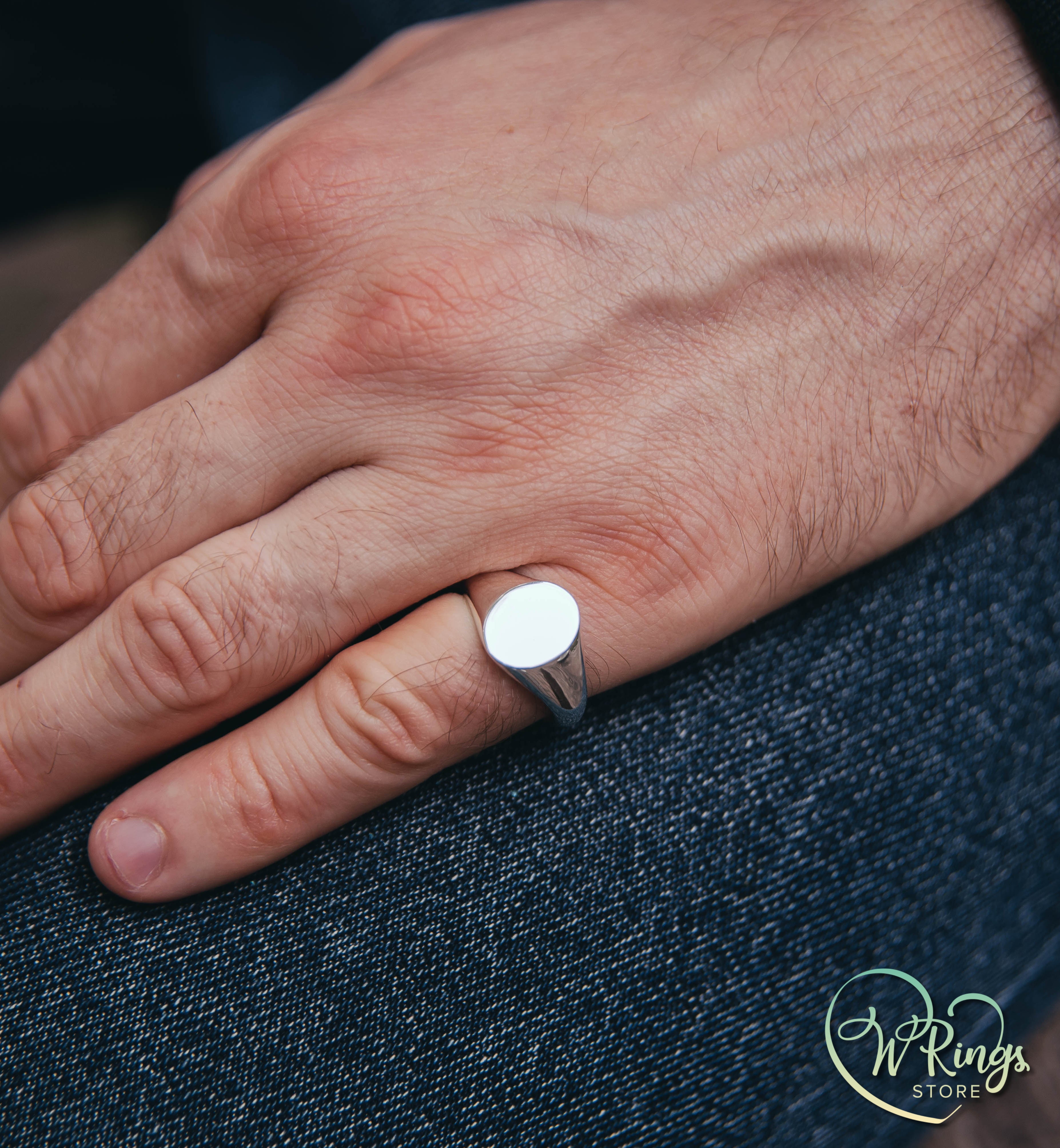 Blank Oxford Oval Signet Ring in Sterling Silver