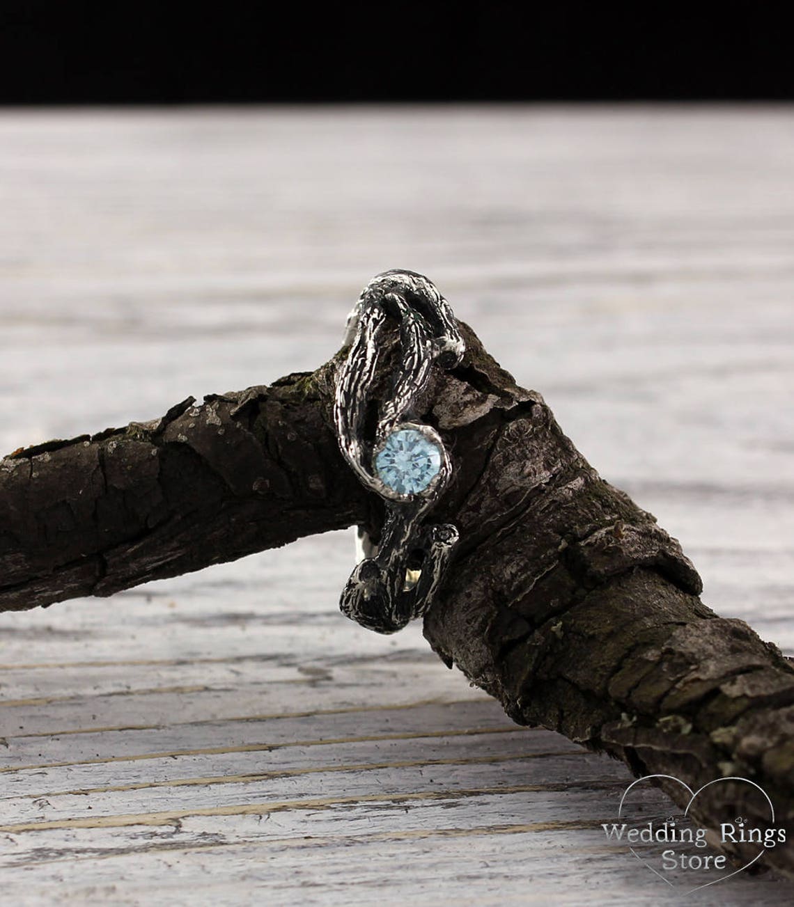 Topaz in Branches Silver Nature Enchanted Ring