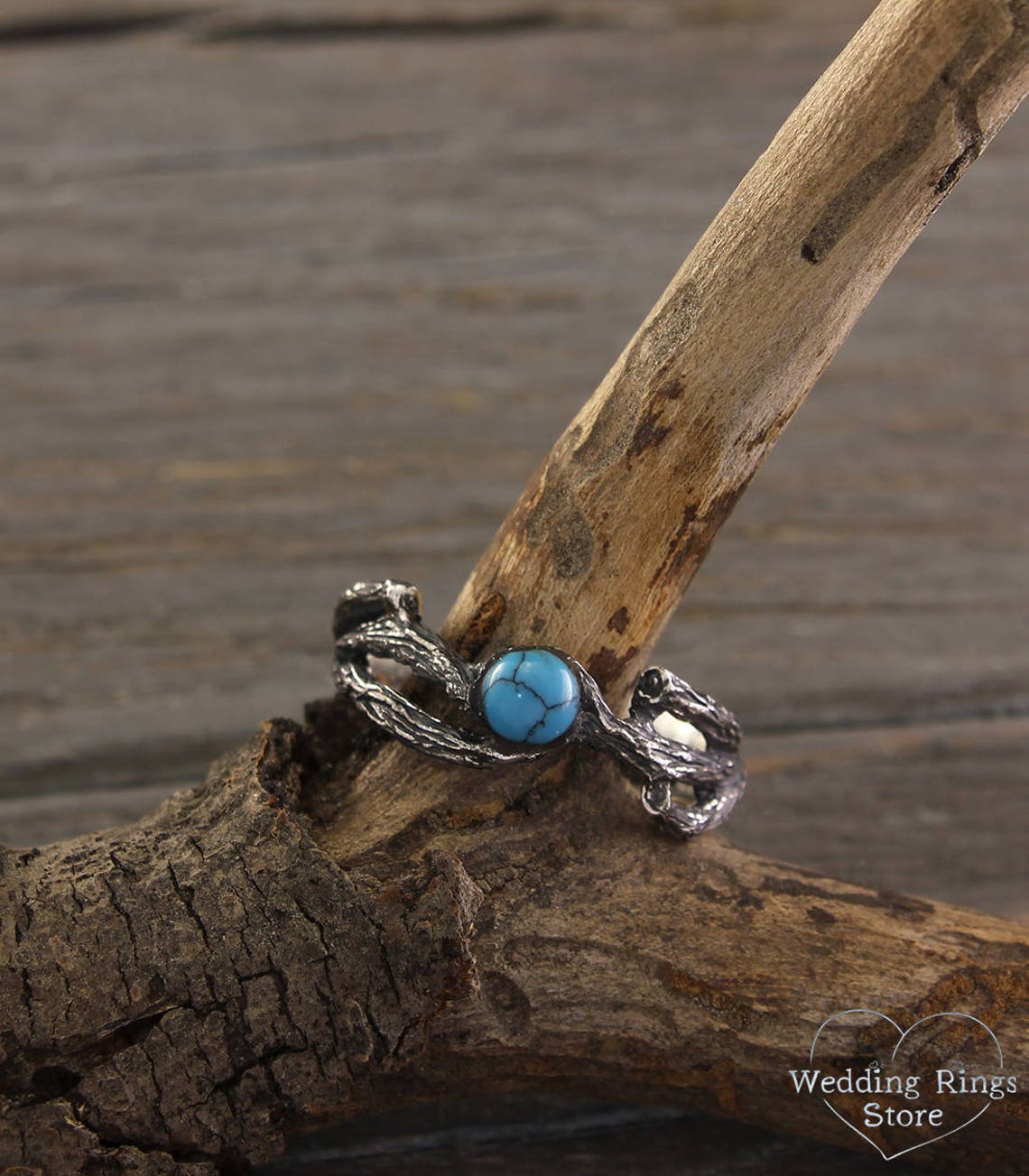 Topaz in Branches Silver Nature Enchanted Ring