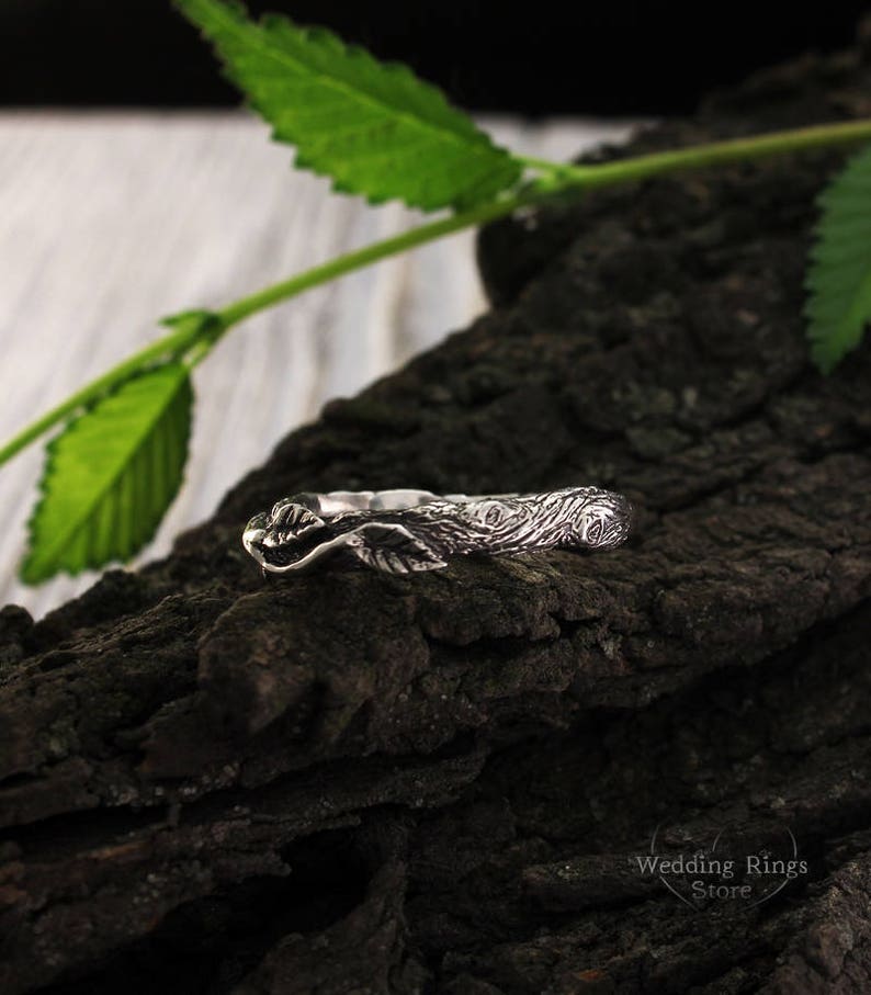 Forest Nature Branch Wedding Ring made in Solid Silver