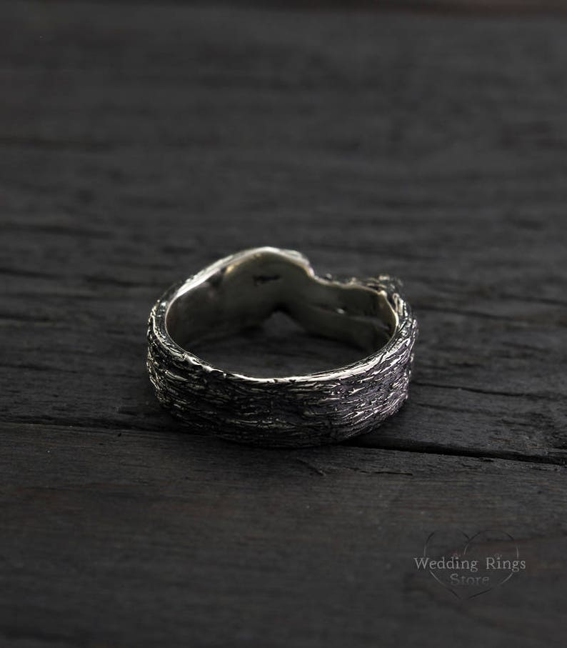 Nature inspired Fine Silver Branch — Women's Promise Ring