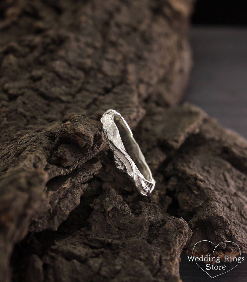 Forest Nature Branch Wedding Ring made in Solid Silver