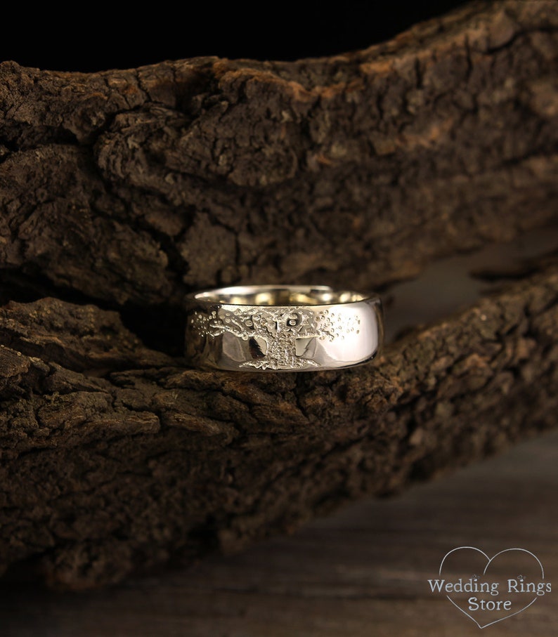 Tree of Life Ring — Sterling Silver Nature Wedding Band