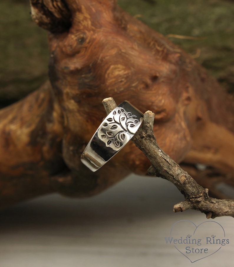 Tree of life Sterling Silver Wedding Band Ring