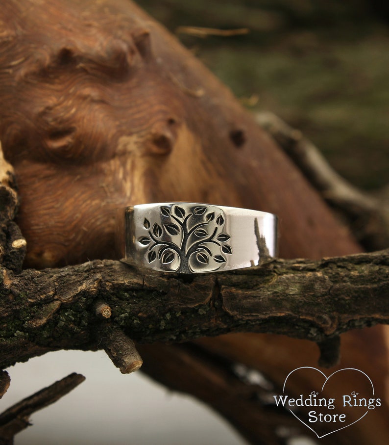 Tree of life Sterling Silver Wedding Band Ring