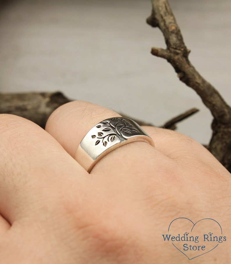 Tree of life Sterling Silver Wedding Band Ring