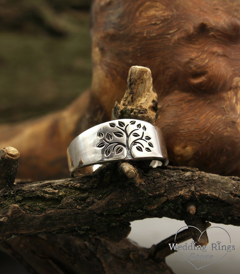 Tree of life Sterling Silver Wedding Band Ring