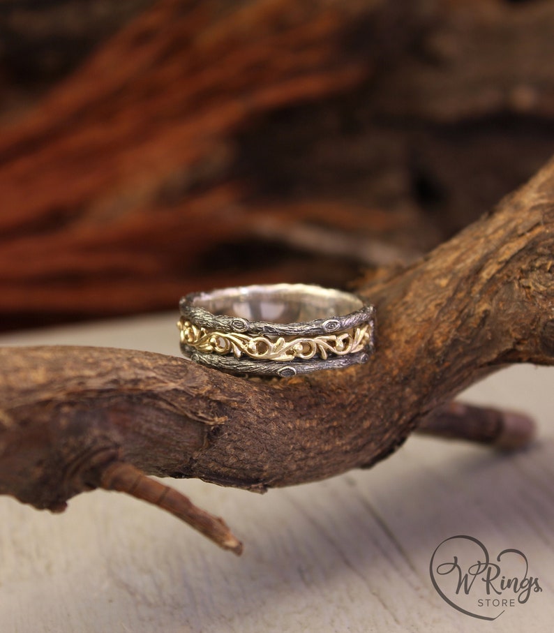 Gold vine wedding on sale band