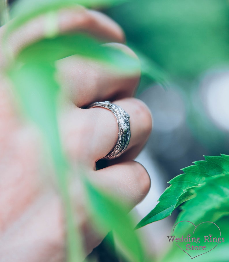 Nature inspired Fine Silver Branch — Women's Promise Ring