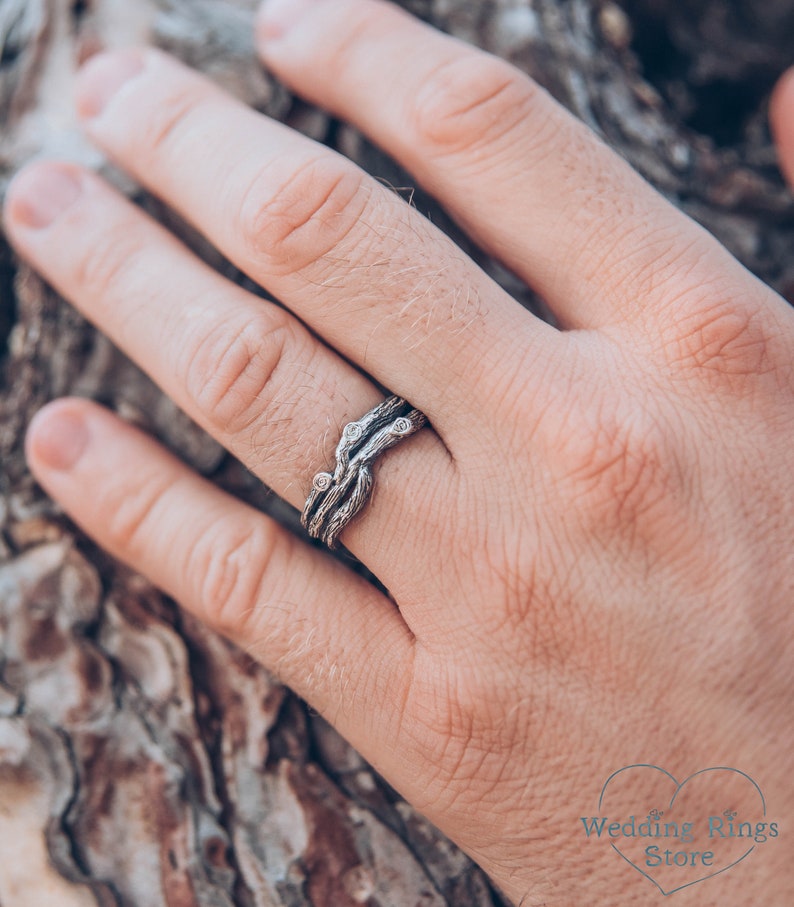 Nature inspired Fine Silver Branch — Women's Promise Ring