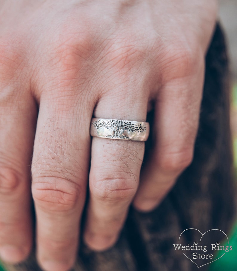 Tree of Life Ring — Sterling Silver Nature Wedding Band