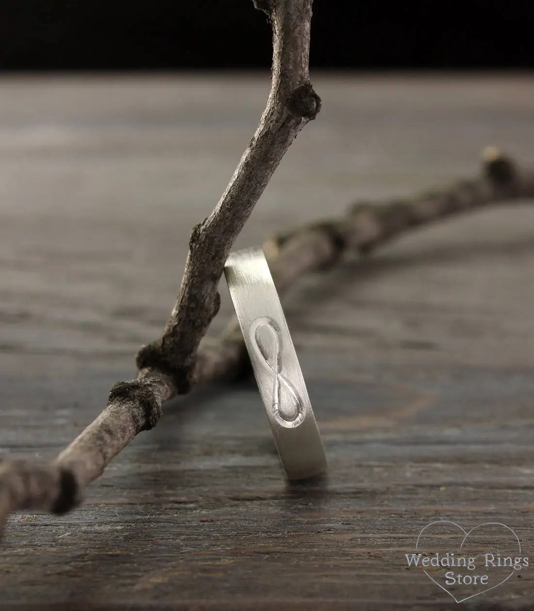 Infinity Symbol Plain Silver Ring in matte finish