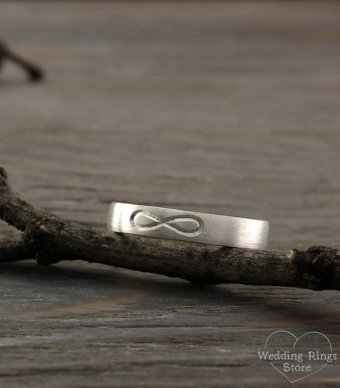 Infinity Symbol Plain Silver Ring in matte finish