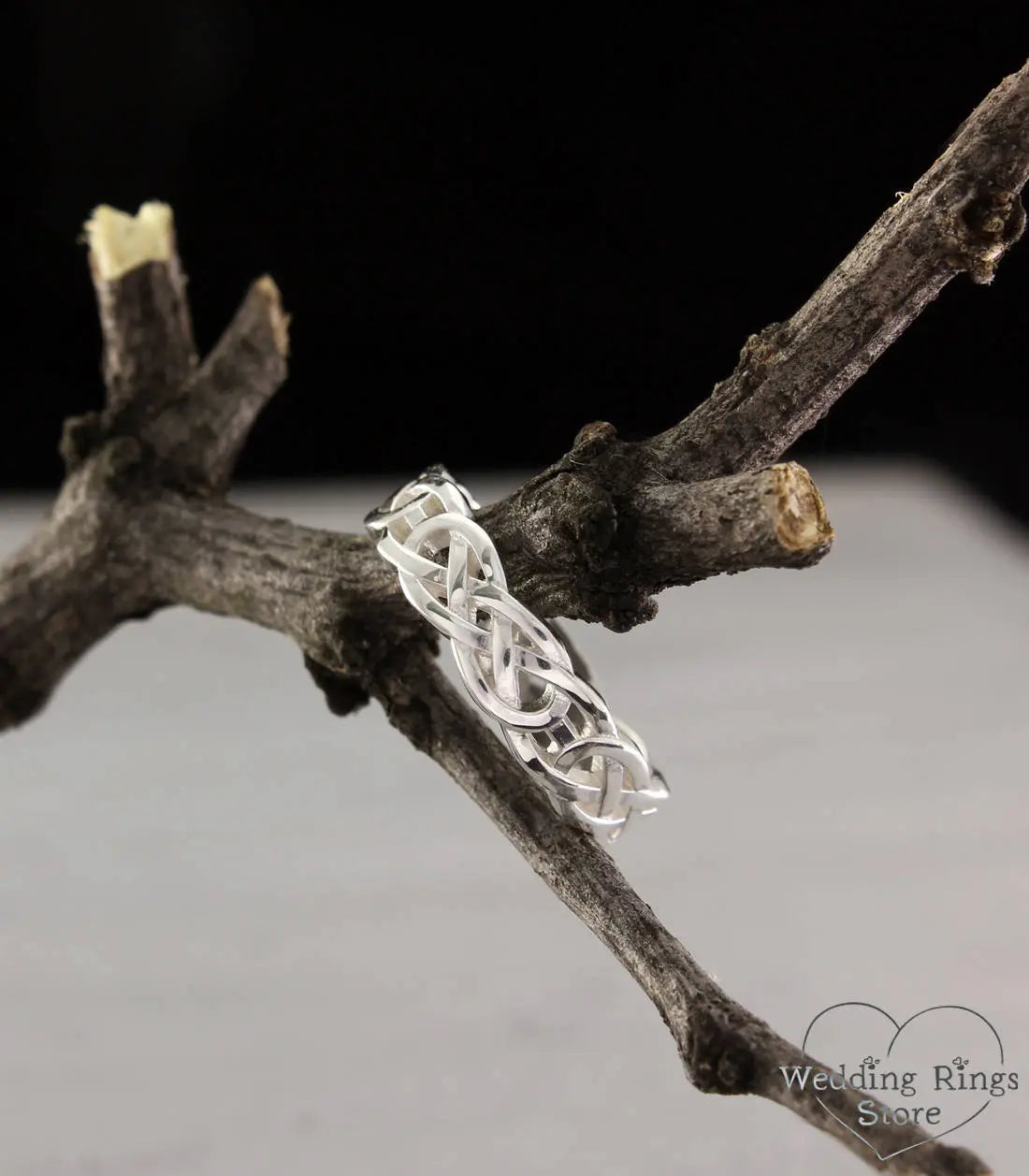 Twisted Celtic Wedding Band — Medieval patterned Irish Ring