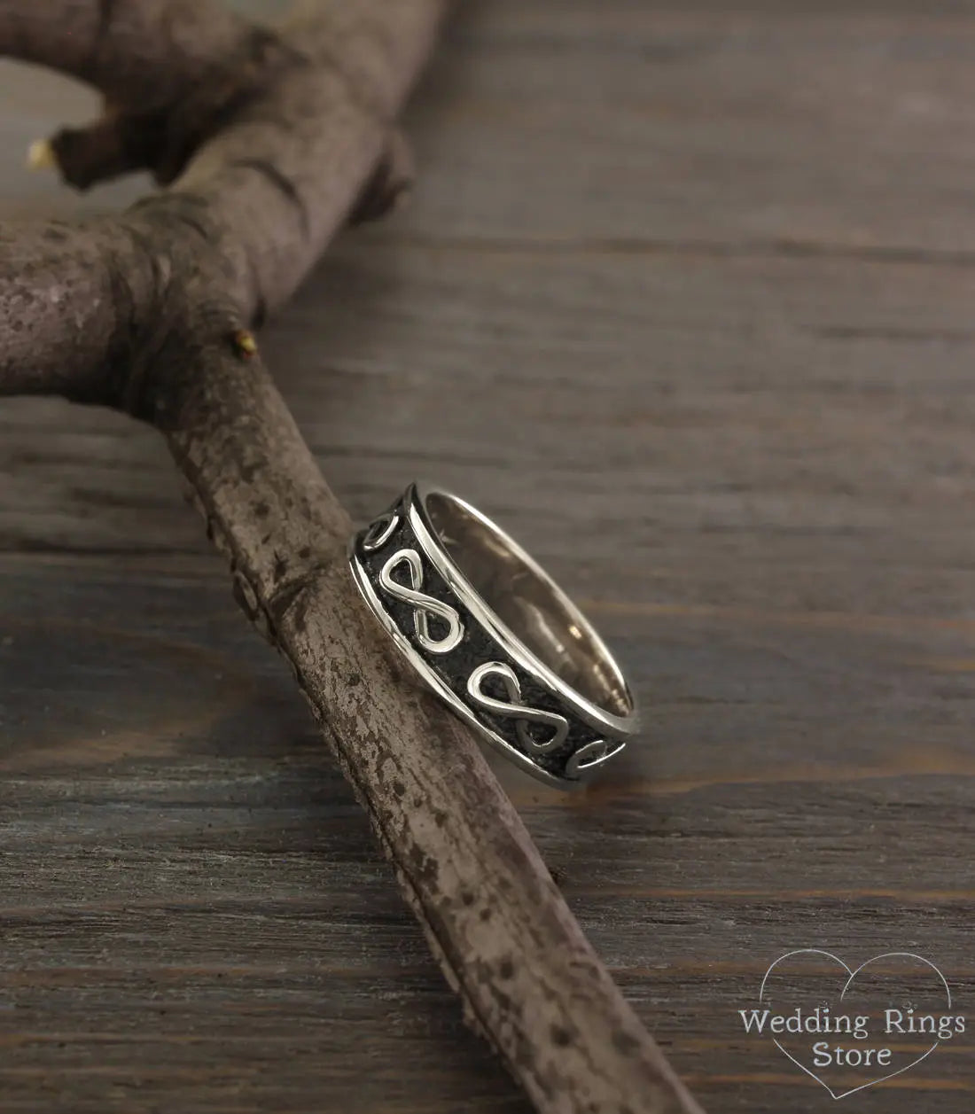 Infinity Silver Band — Men's infinity Wedding Band