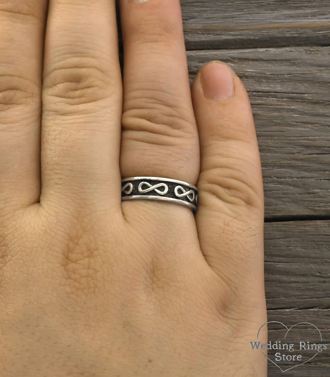 Infinity Silver Band — Men's infinity Wedding Band