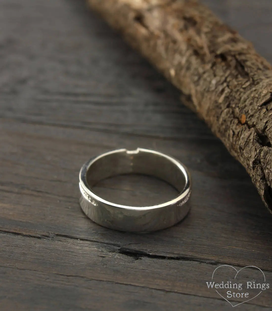 Mens Bold Garnet Wedding Ring in Solid Silver