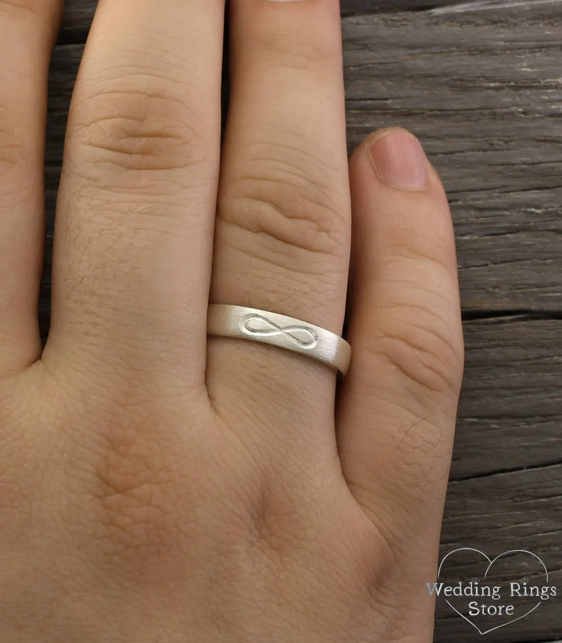 Infinity Symbol Plain Silver Ring in matte finish