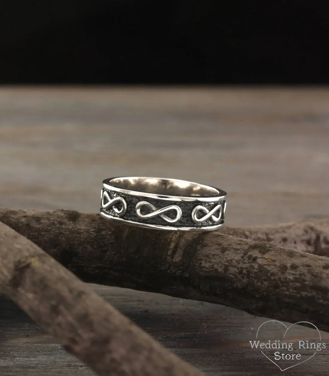 Infinity Silver Band — Men's infinity Wedding Band