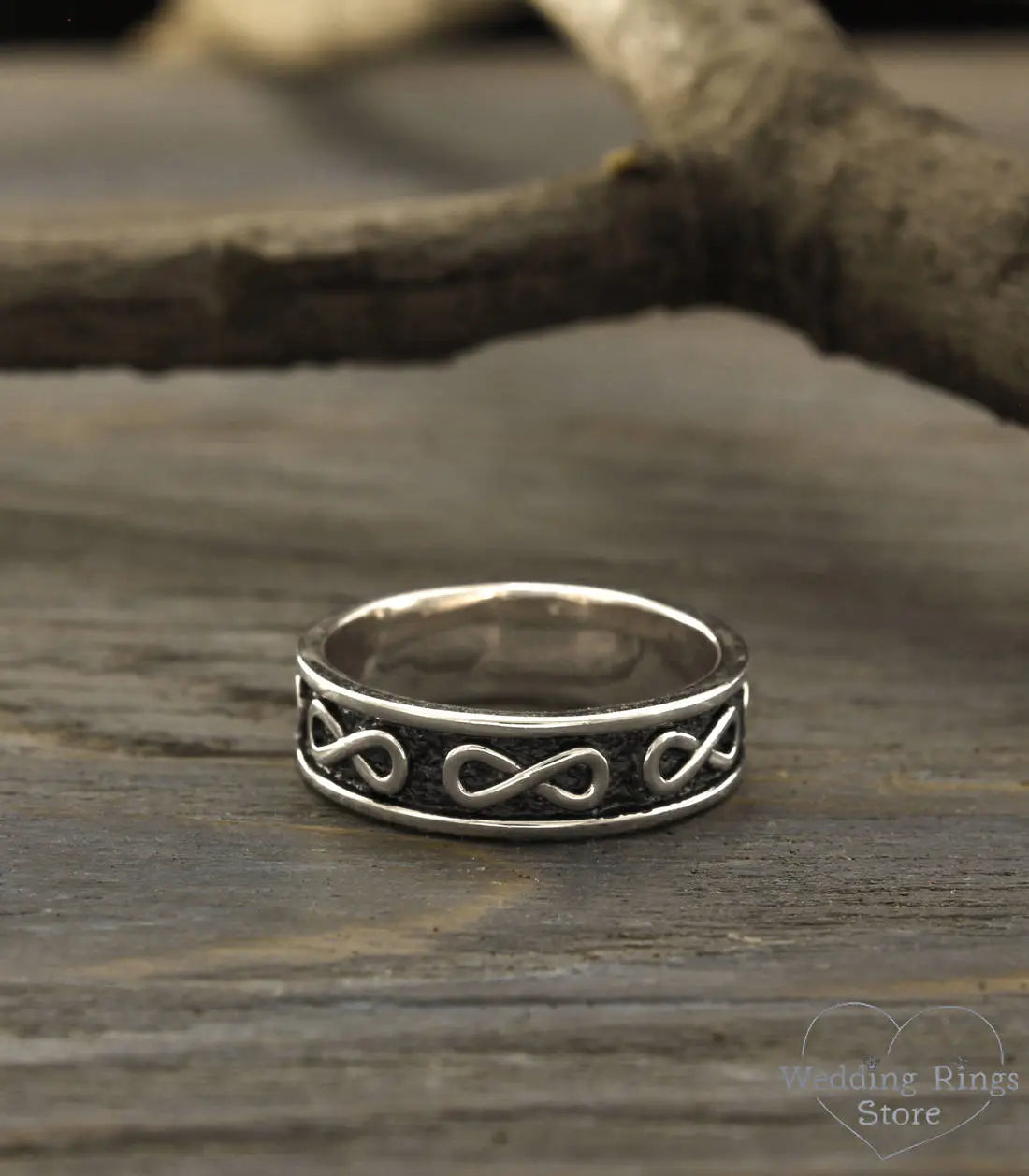 Infinity Silver Band — Men's infinity Wedding Band