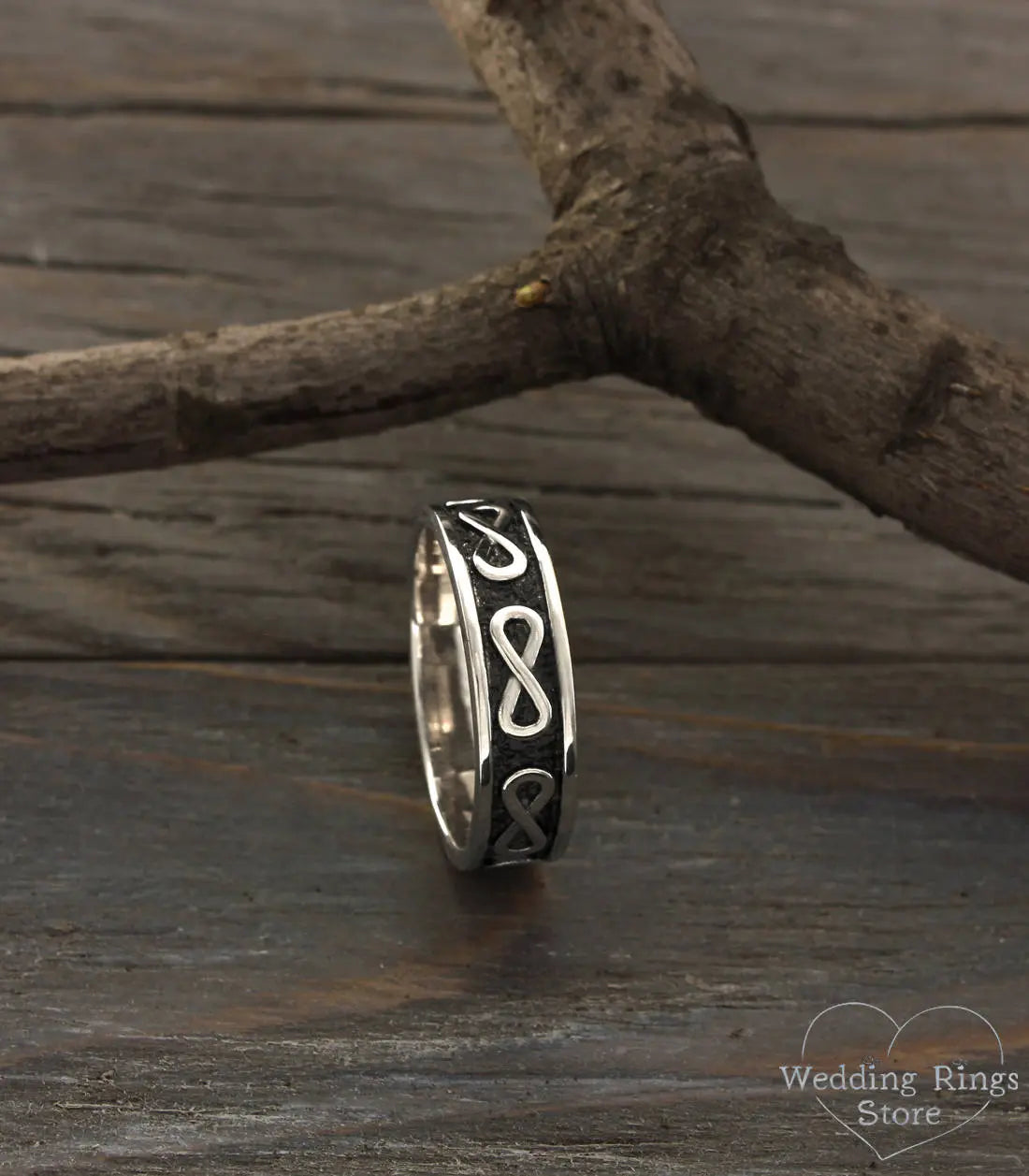 Infinity Silver Band — Men's infinity Wedding Band