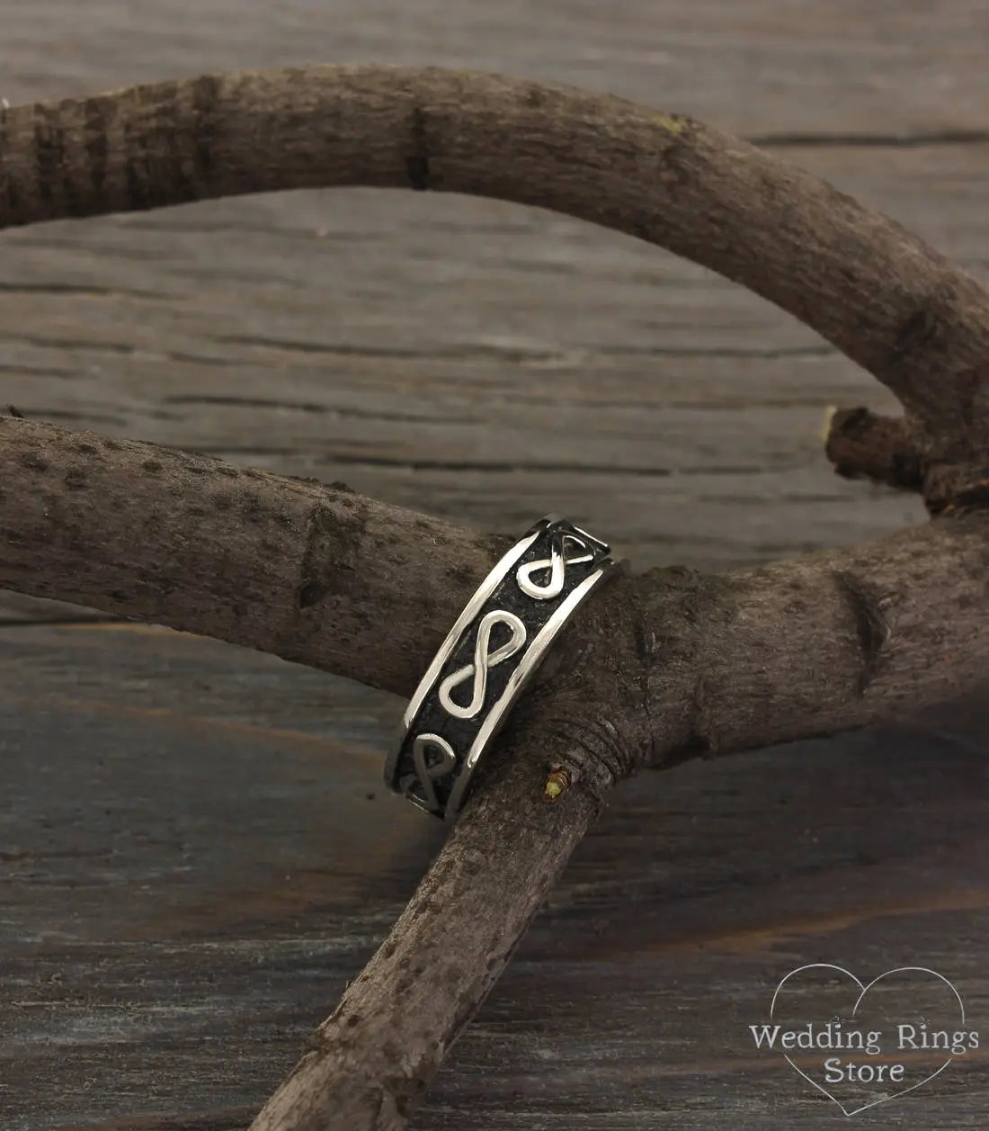 Infinity Silver Band — Men's infinity Wedding Band