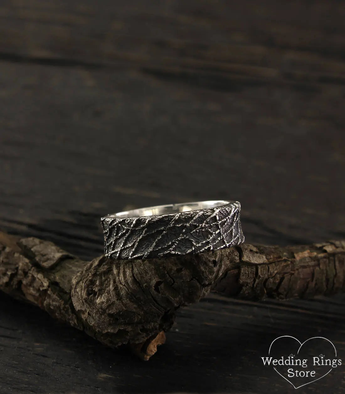 Exclusive  Silver Chaos Wedding Band for men with Antique finish