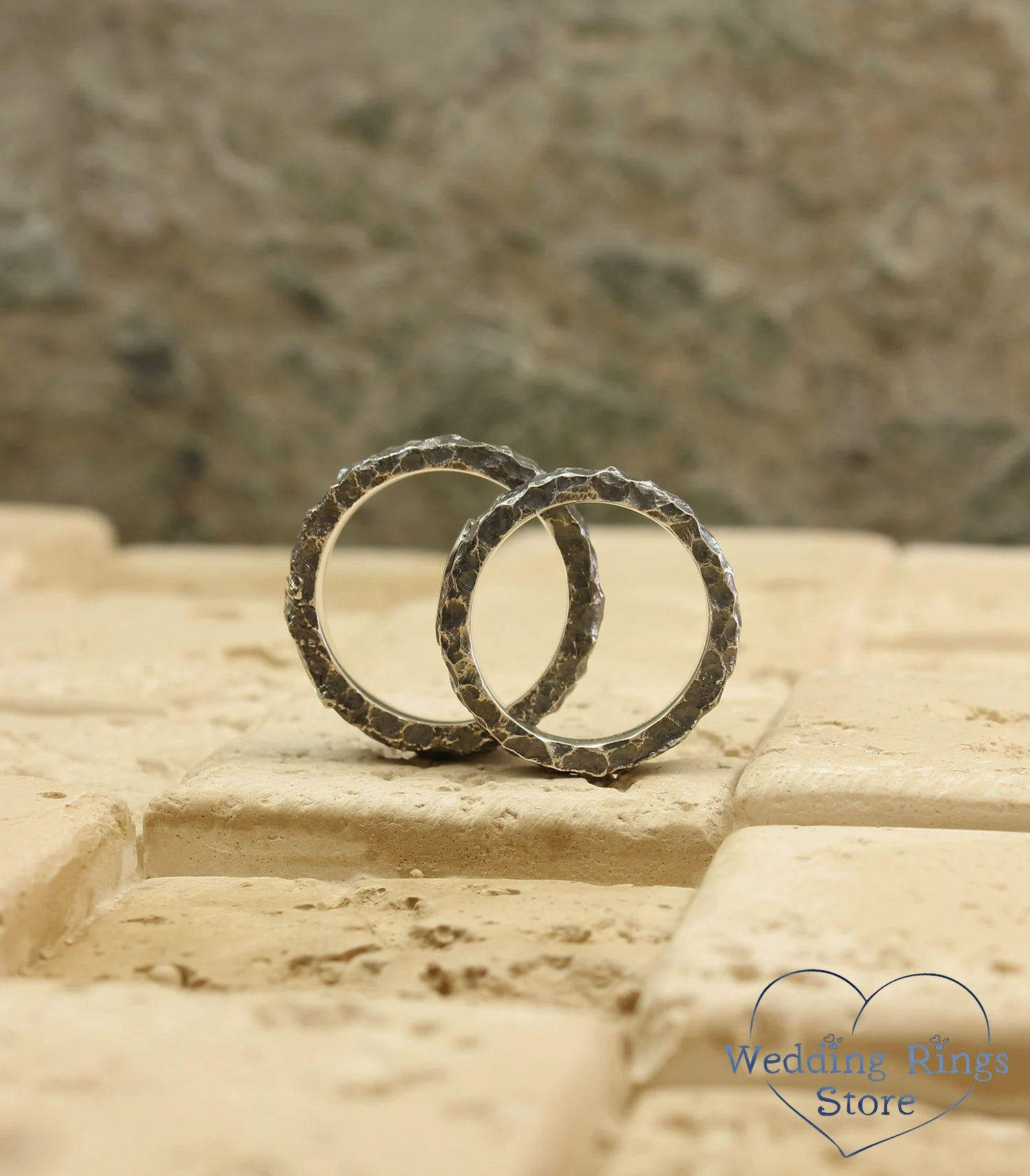 Wild Heart Matching Wedding Bands Set for Couples