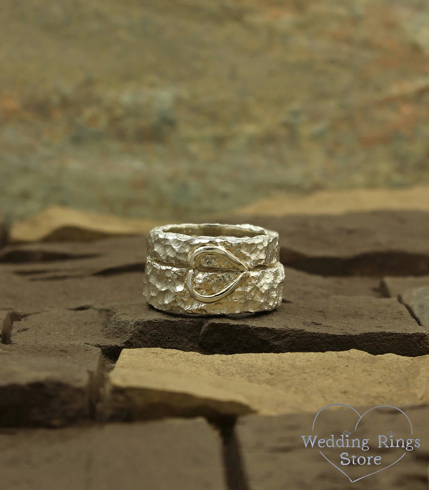 Wild Heart Matching Wedding Bands Set for Couples