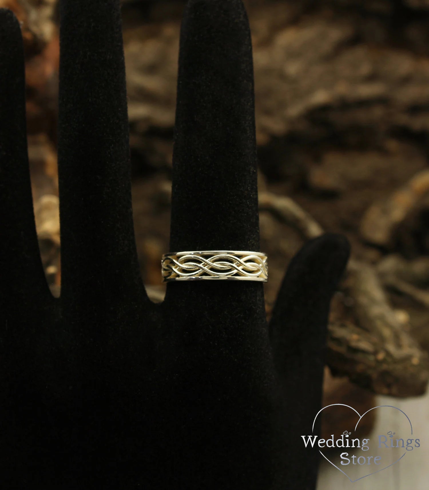 Unique Braided Silver Geometric Ring