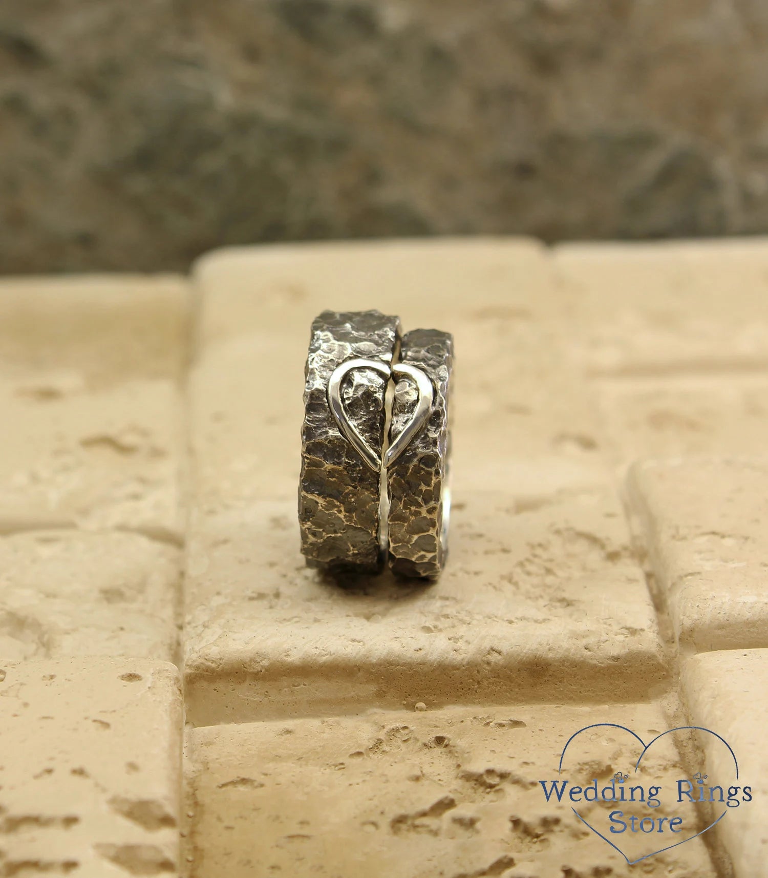 Wild Heart Matching Wedding Bands Set for Couples