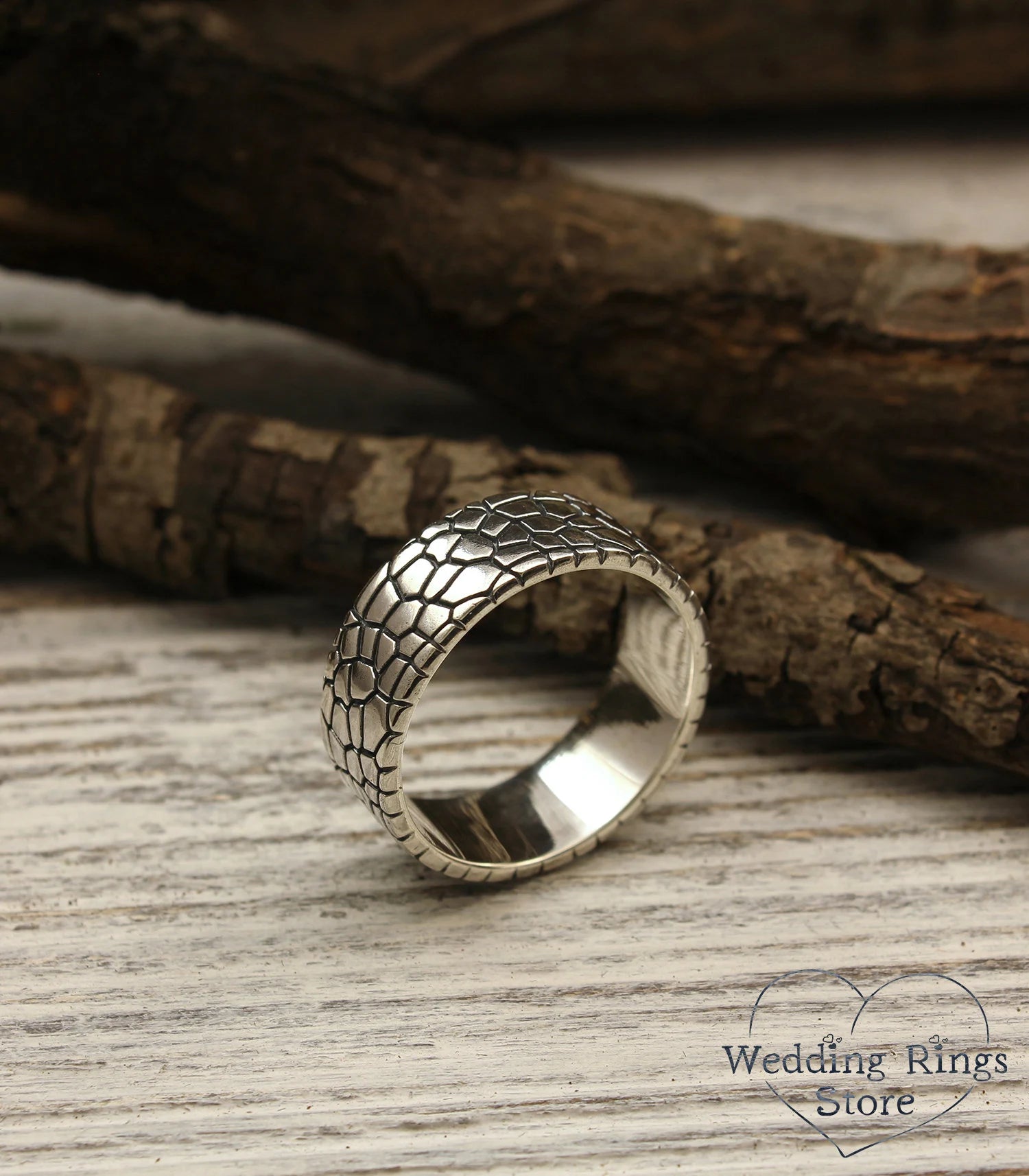 Skin Sterling Silver Wedding Band — Unique Wedding Ring