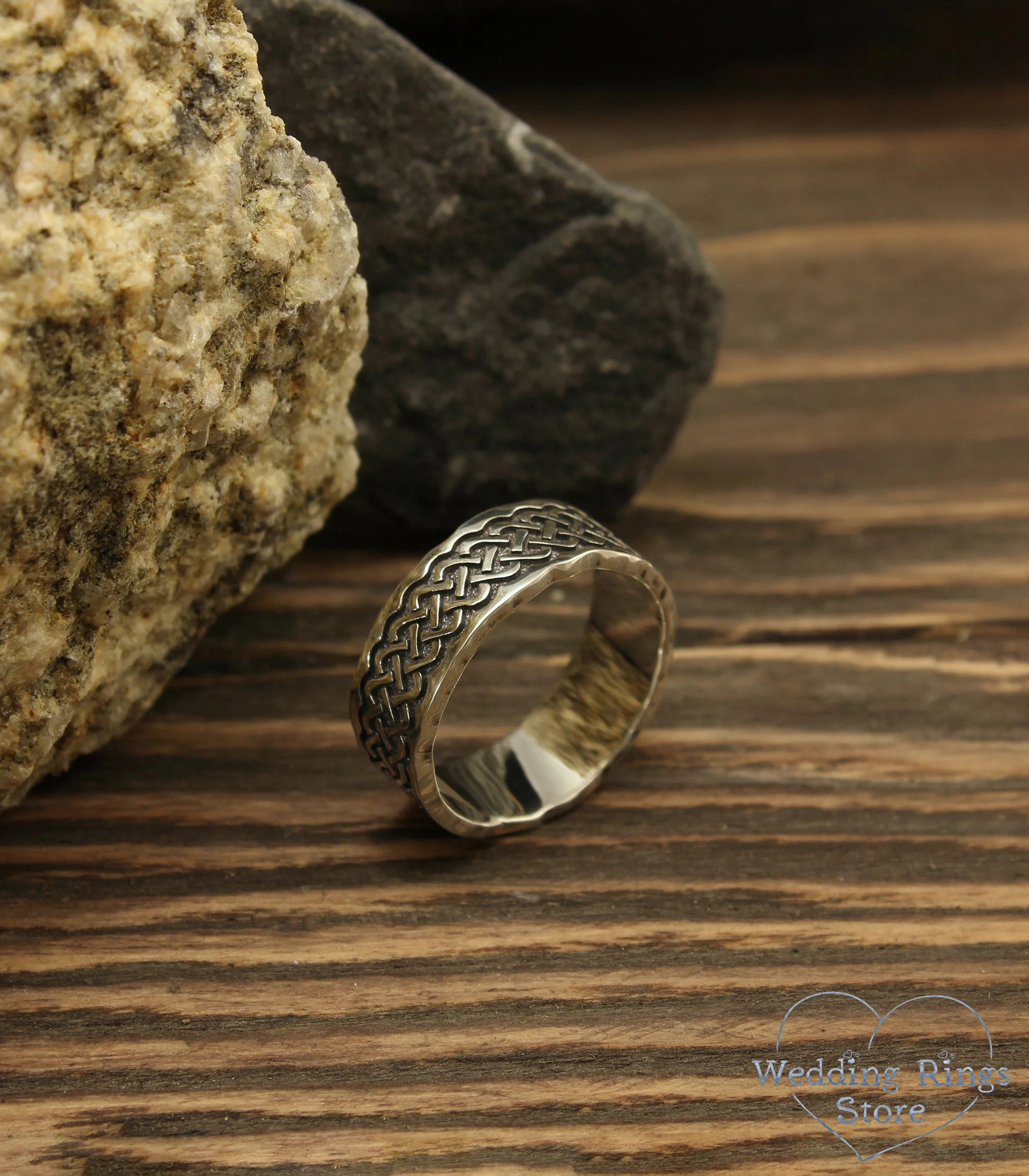 Vintage style Silver Irish Wedding Band